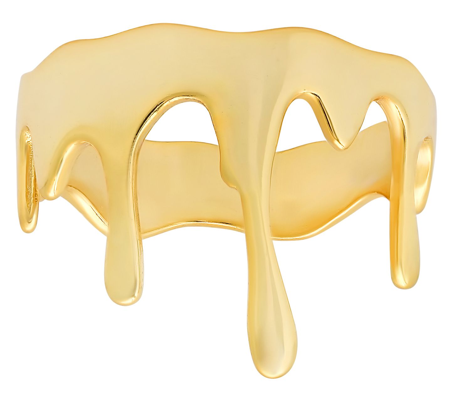 Sterling Silver 'Melting Gold' Statement Ring