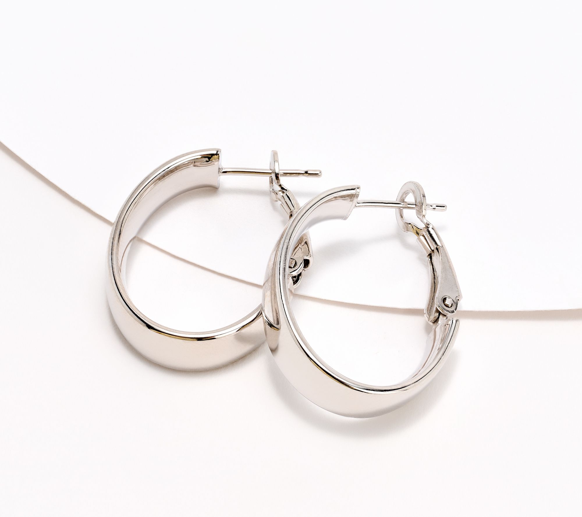 David Markstein Bronze Omega Back 1" Hoop Earrings