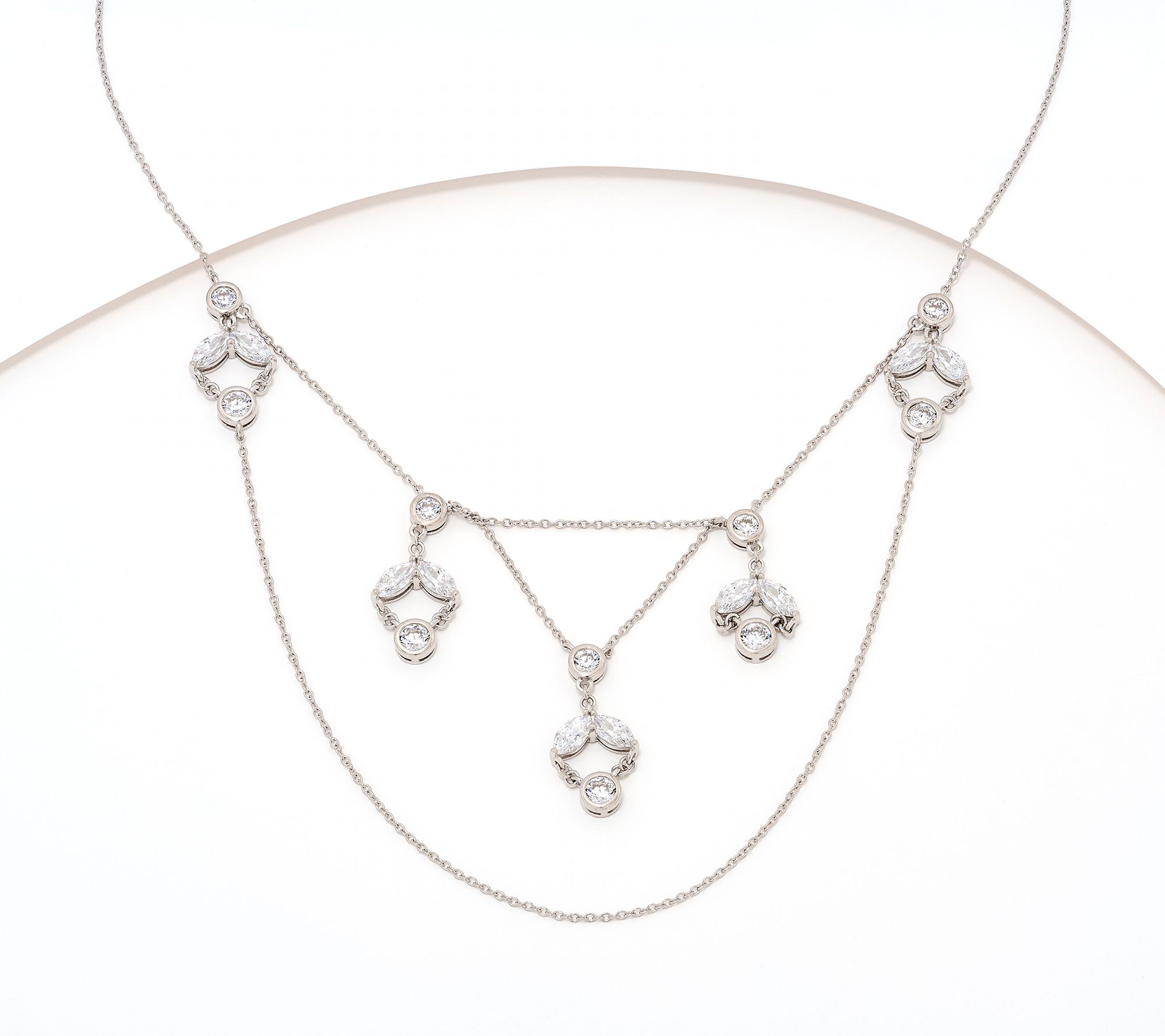 Diamonique x Lulu Frost Chandelier Necklace, Sterling Silver