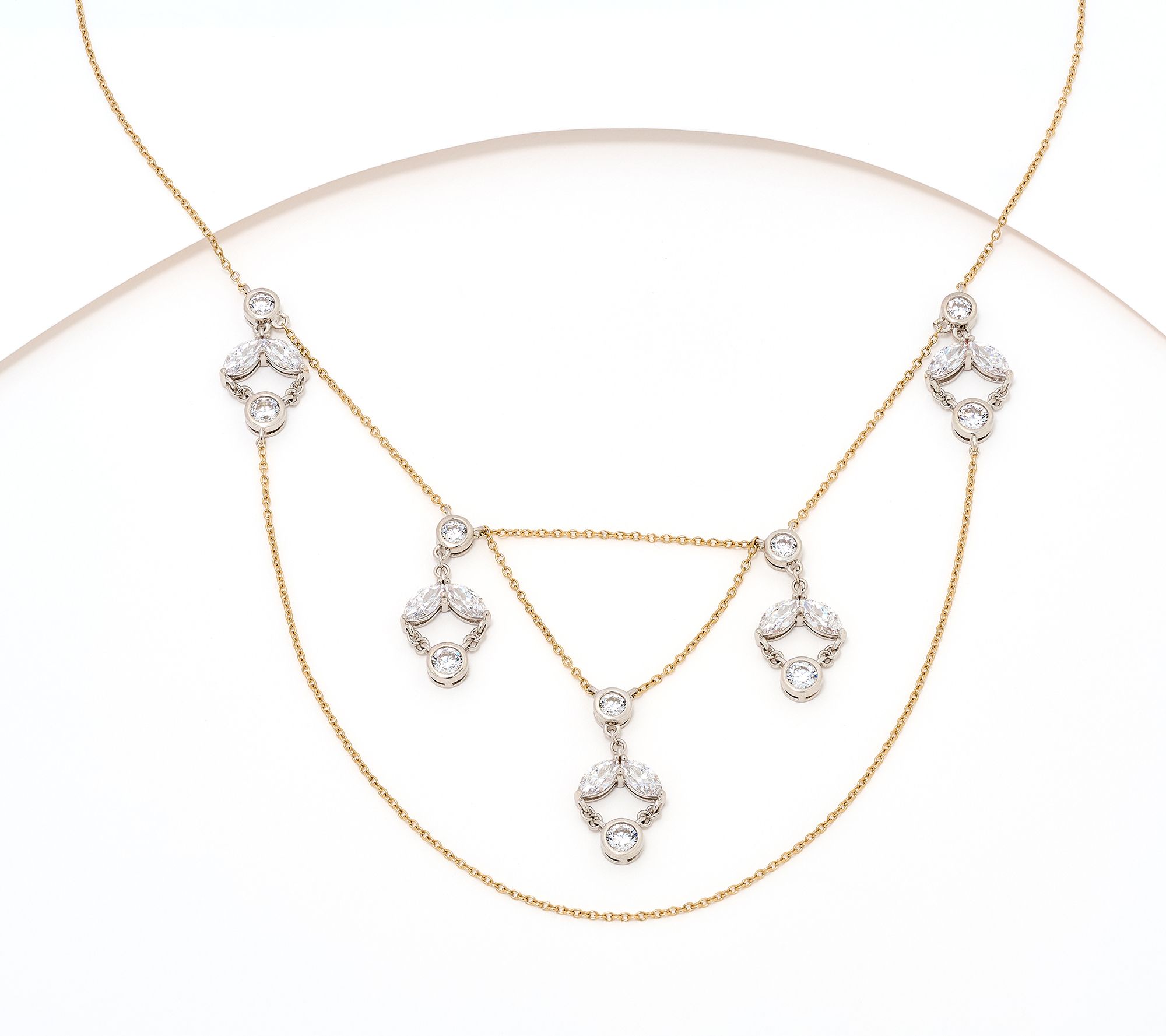 Diamonique x Lulu Frost Chandelier Necklace, Sterling Silver