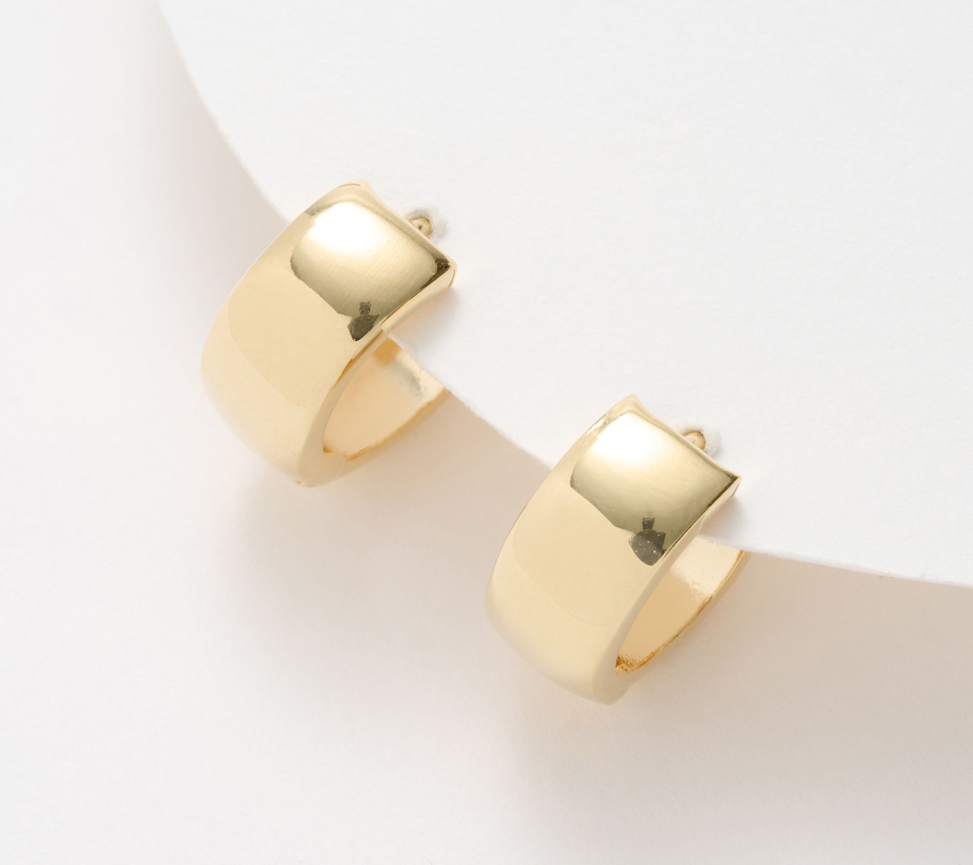 As Is Adorna 14K Gold Polished Bold Huggie Hoop Earrings