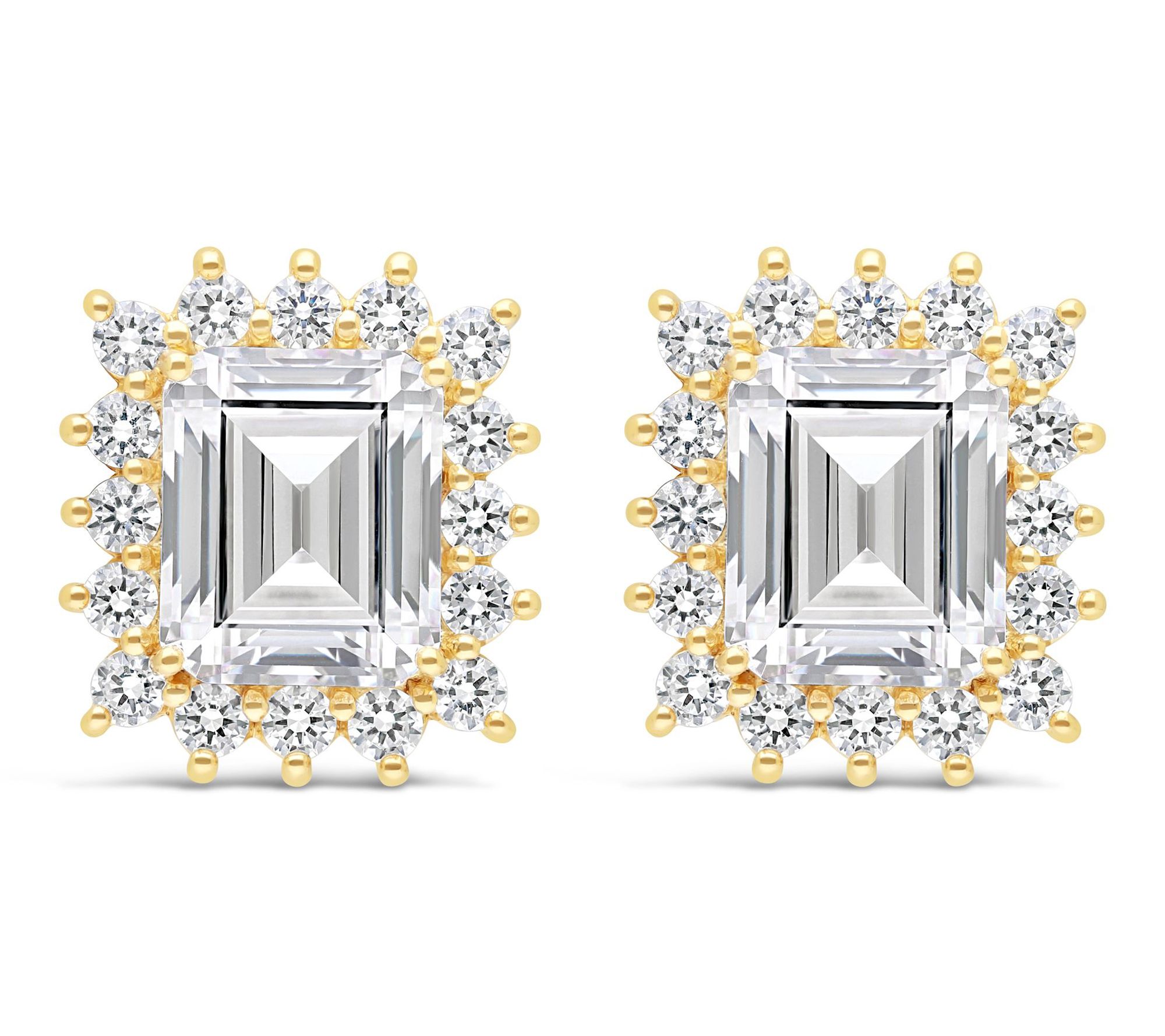 Ariva Silver 18K Gold Clad Diamonique Vivien Earrings