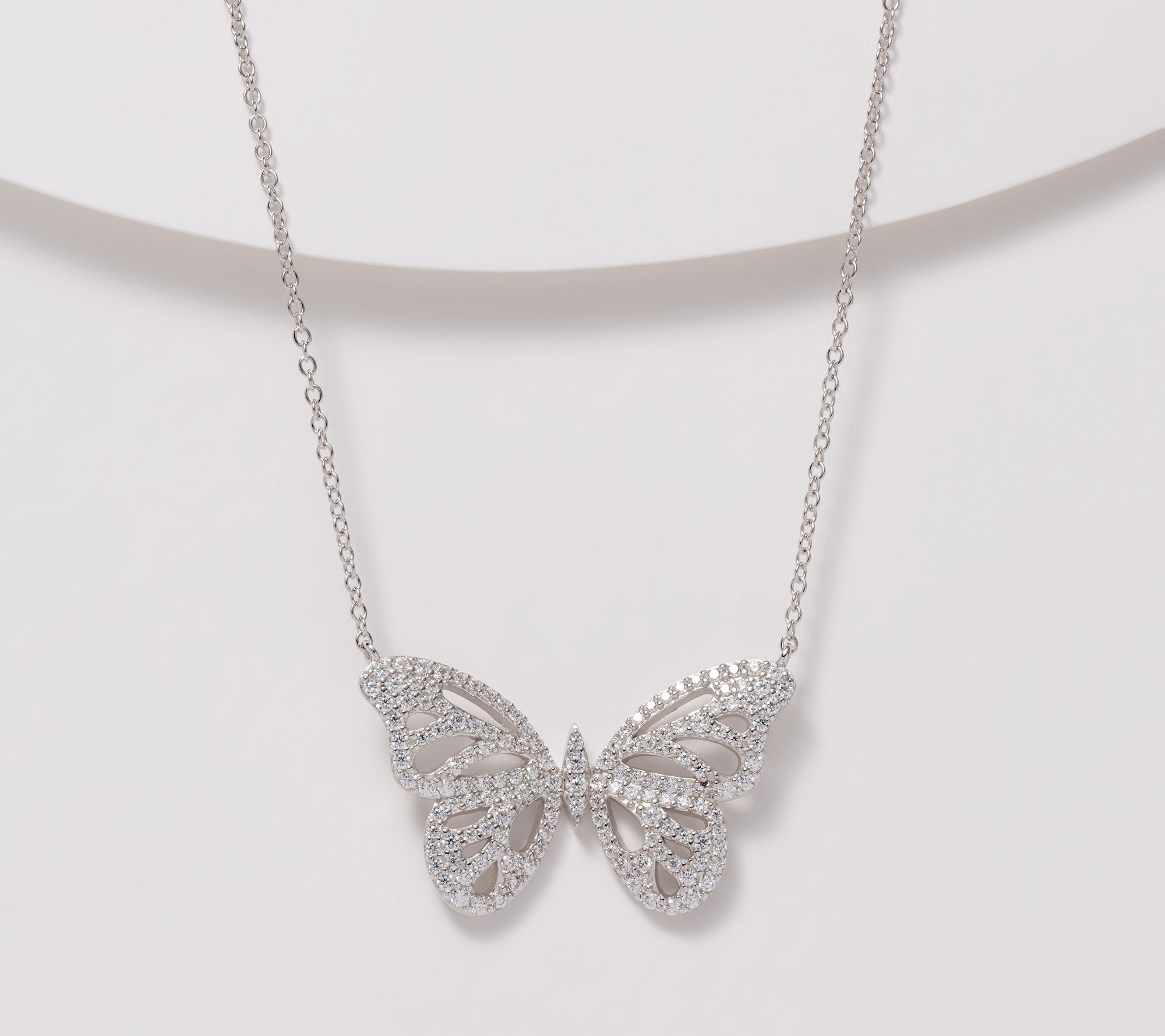 Diamonique x Jennifer Miller Butterfly Necklace, Sterling Silver