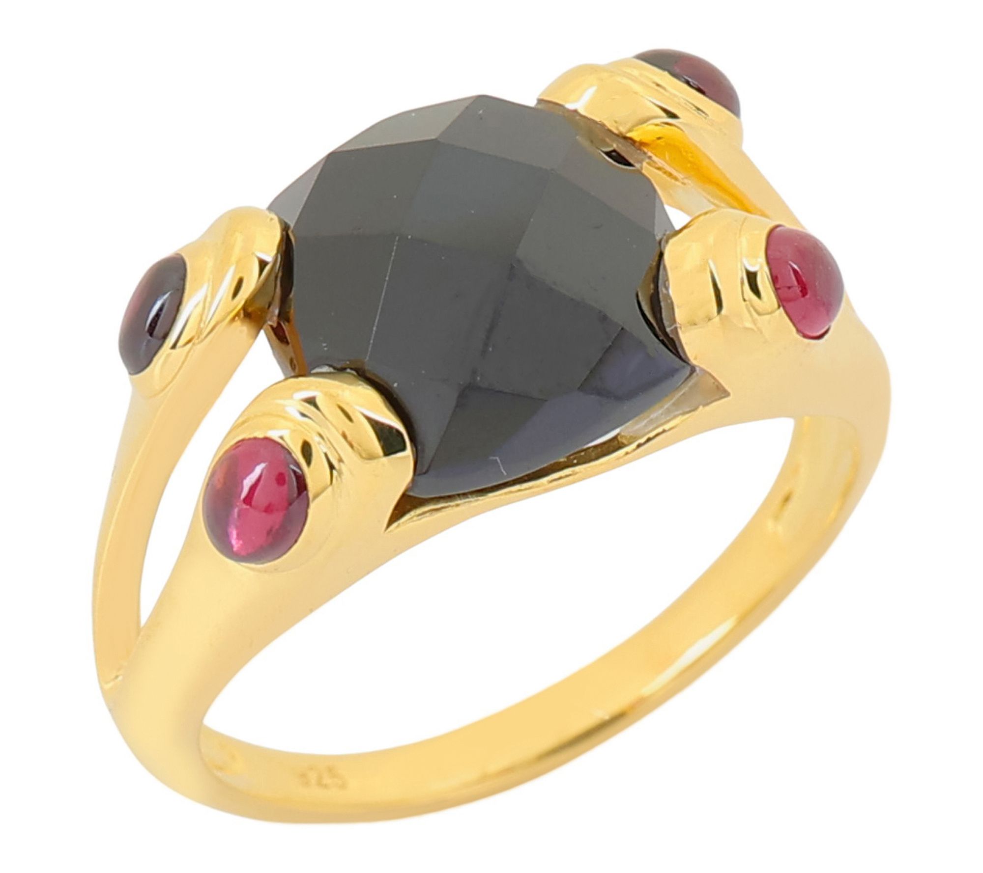 Affinity Gems 5-Stone Spinel & Garnet Ring, 14KGold Plated
