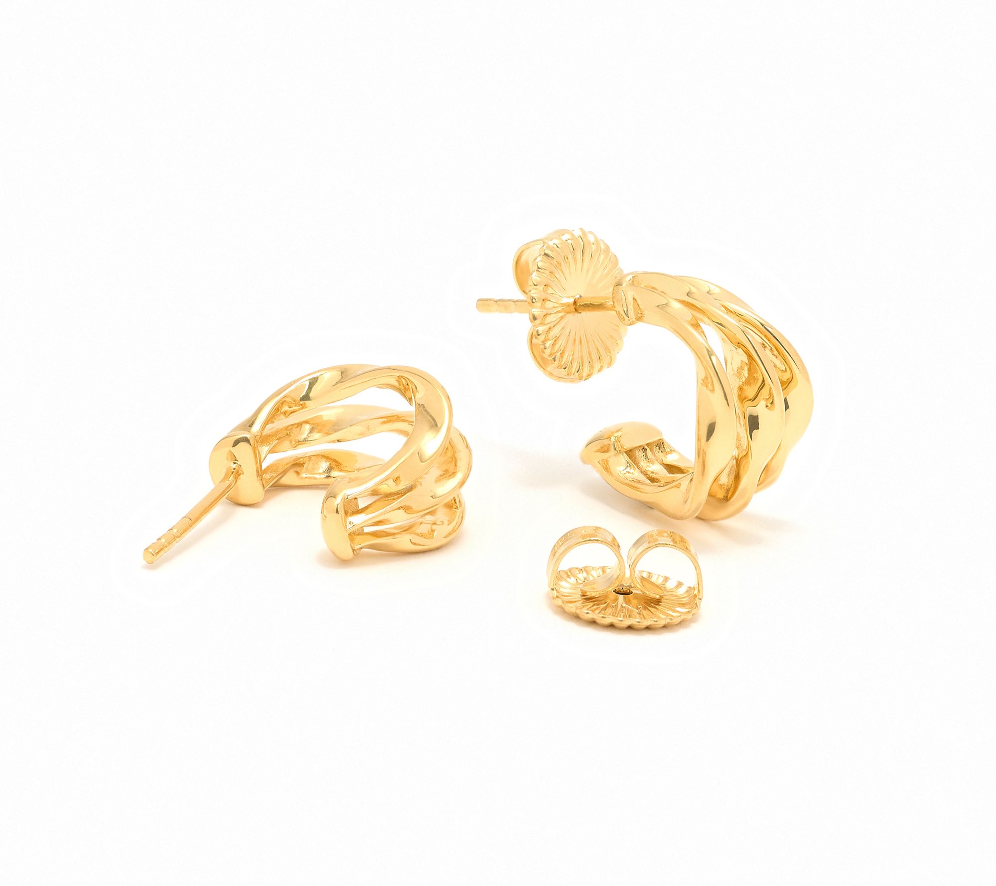 Christian James by Scott Grimes 14K Gold Clad Triple Ripple Hoop ...