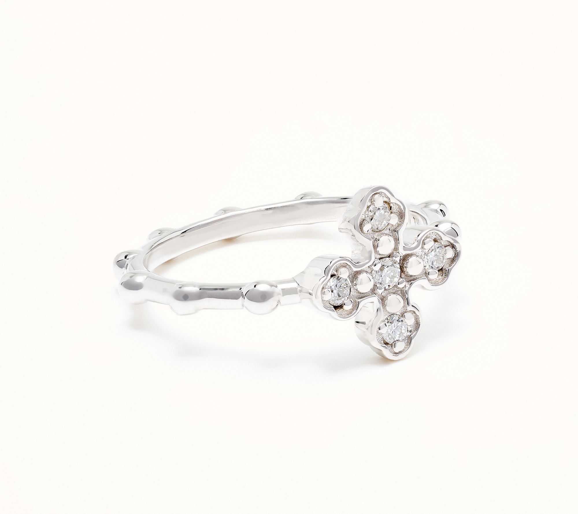 Fire Light Lab Grown Diamonds 0.13cttw Rosary Ring, Sterling