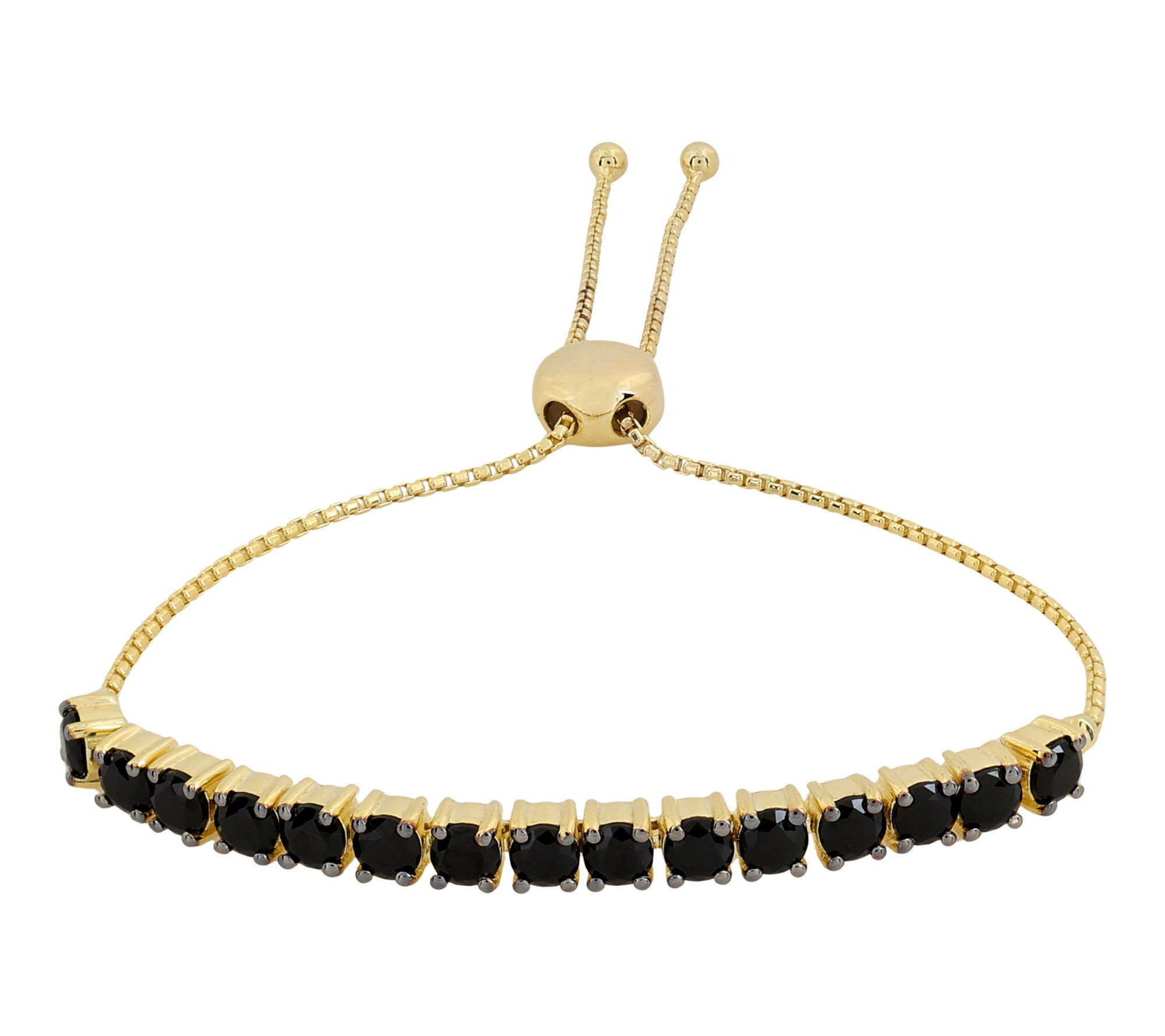 Affinity Gems B lack Spinel Fri endship Bracele t, 14K Plated