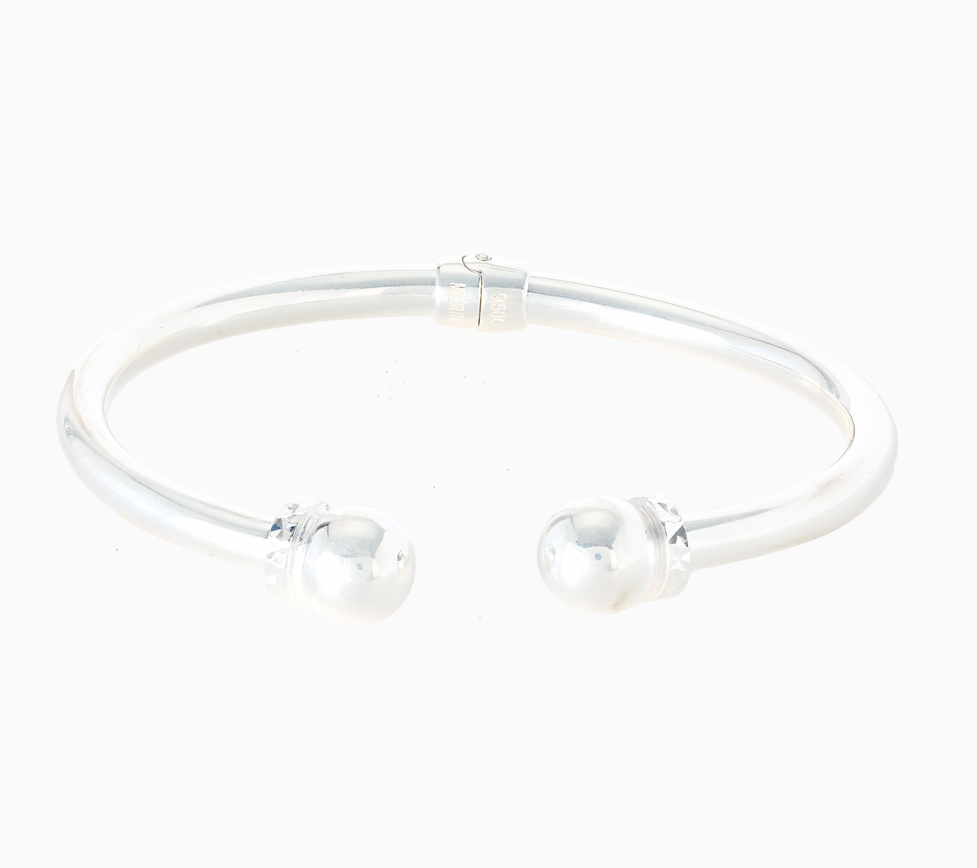 Ultrafine 950 Silver Polished & Diamond Cut Cuff