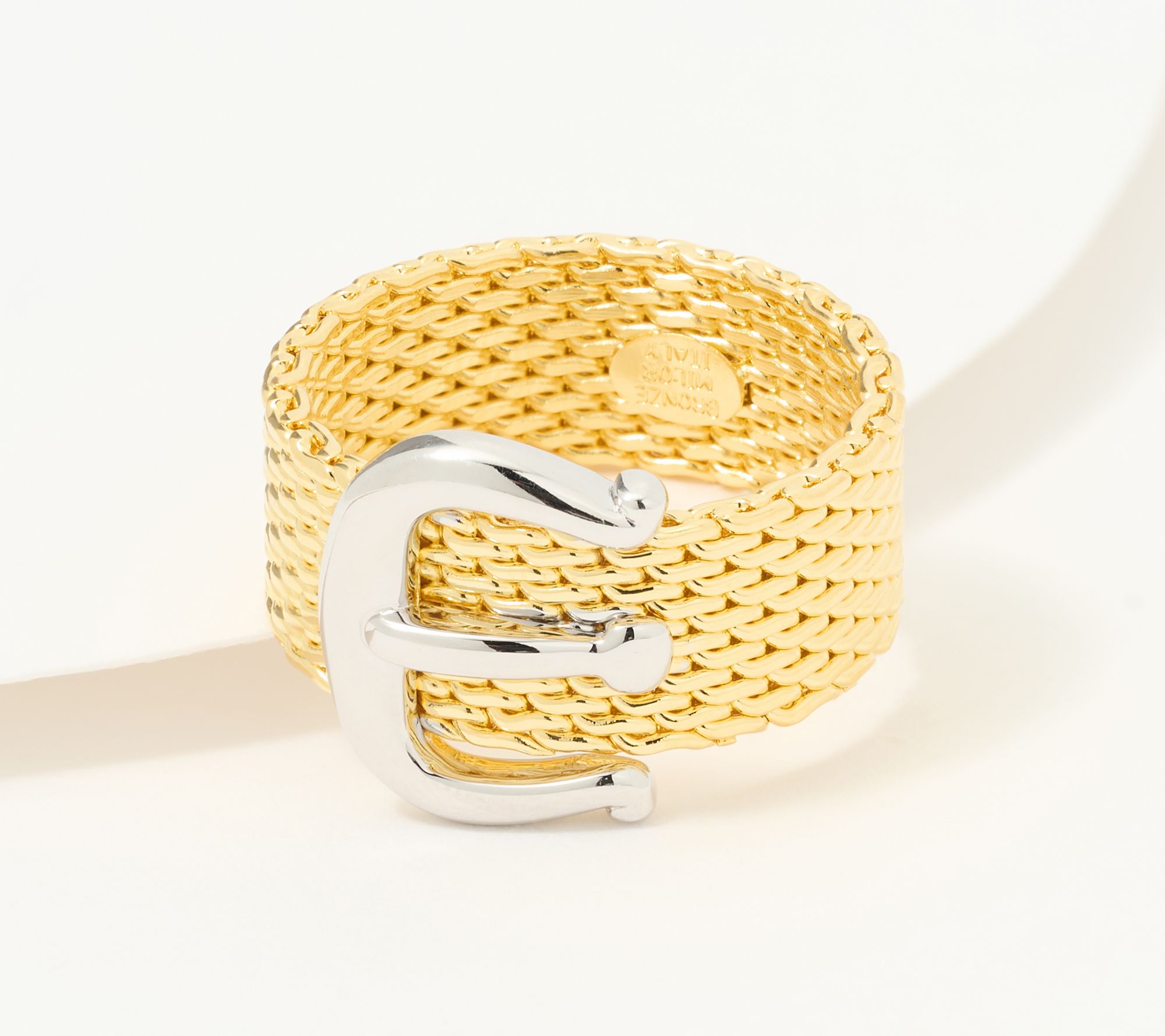 "As Is" David Markstein Bronze Couture Mesh Buckle Ring