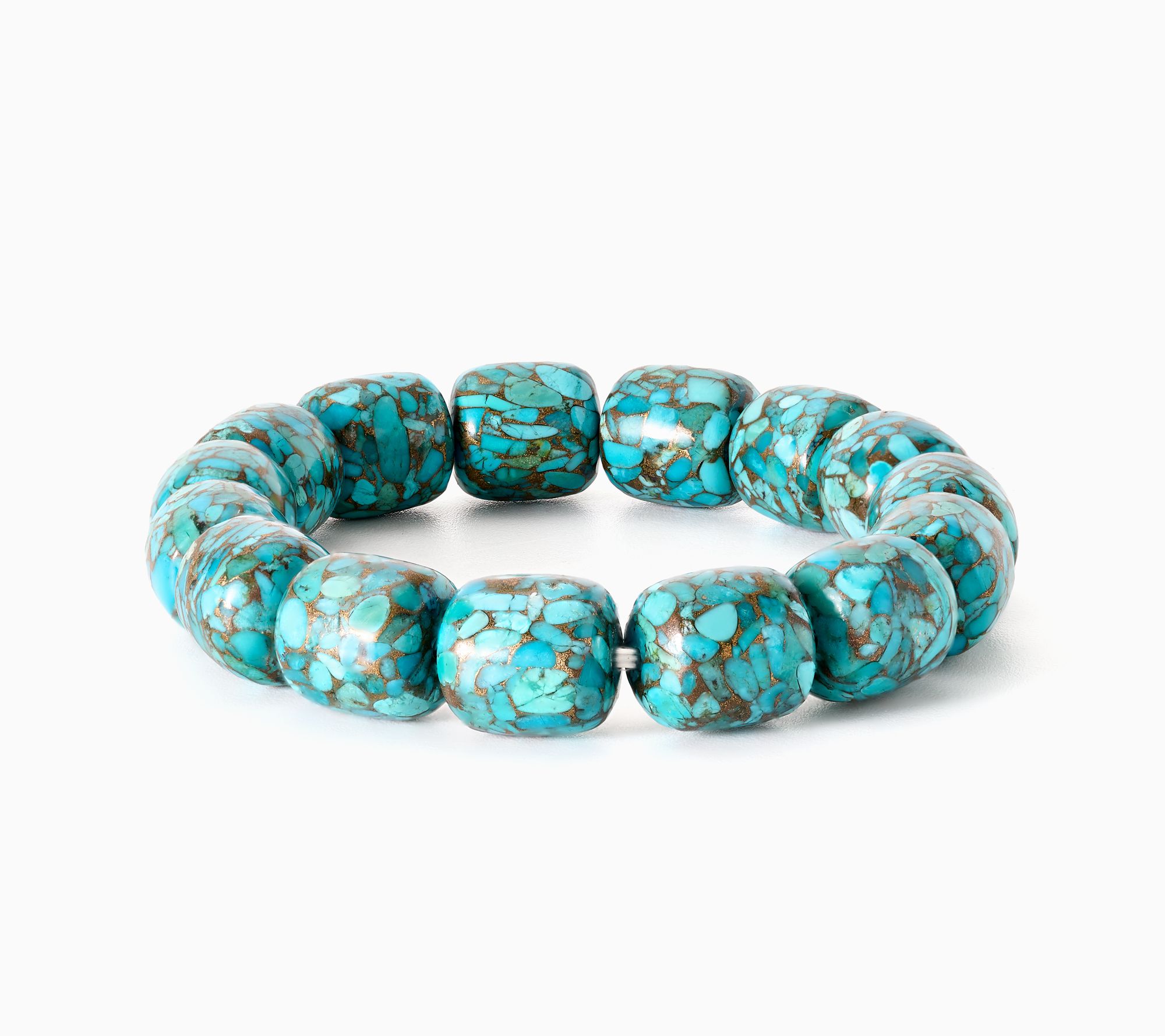 American West Sterling Turquoise Bead Bracelet