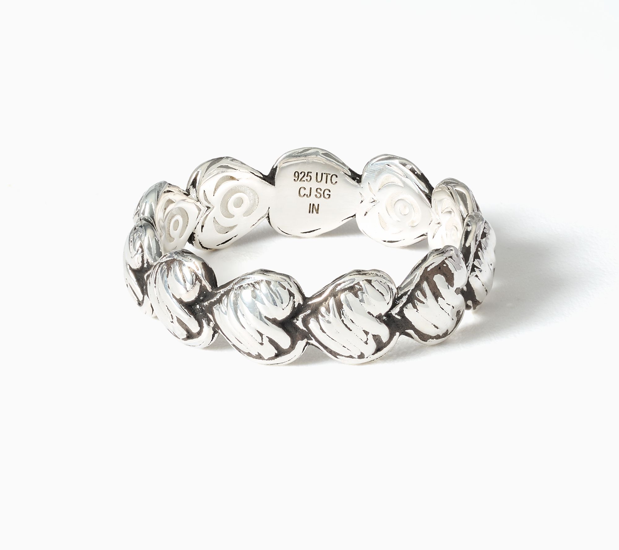 Christian James by Scott Grimes Sterling Silver Ripple Heart Eternity Ring