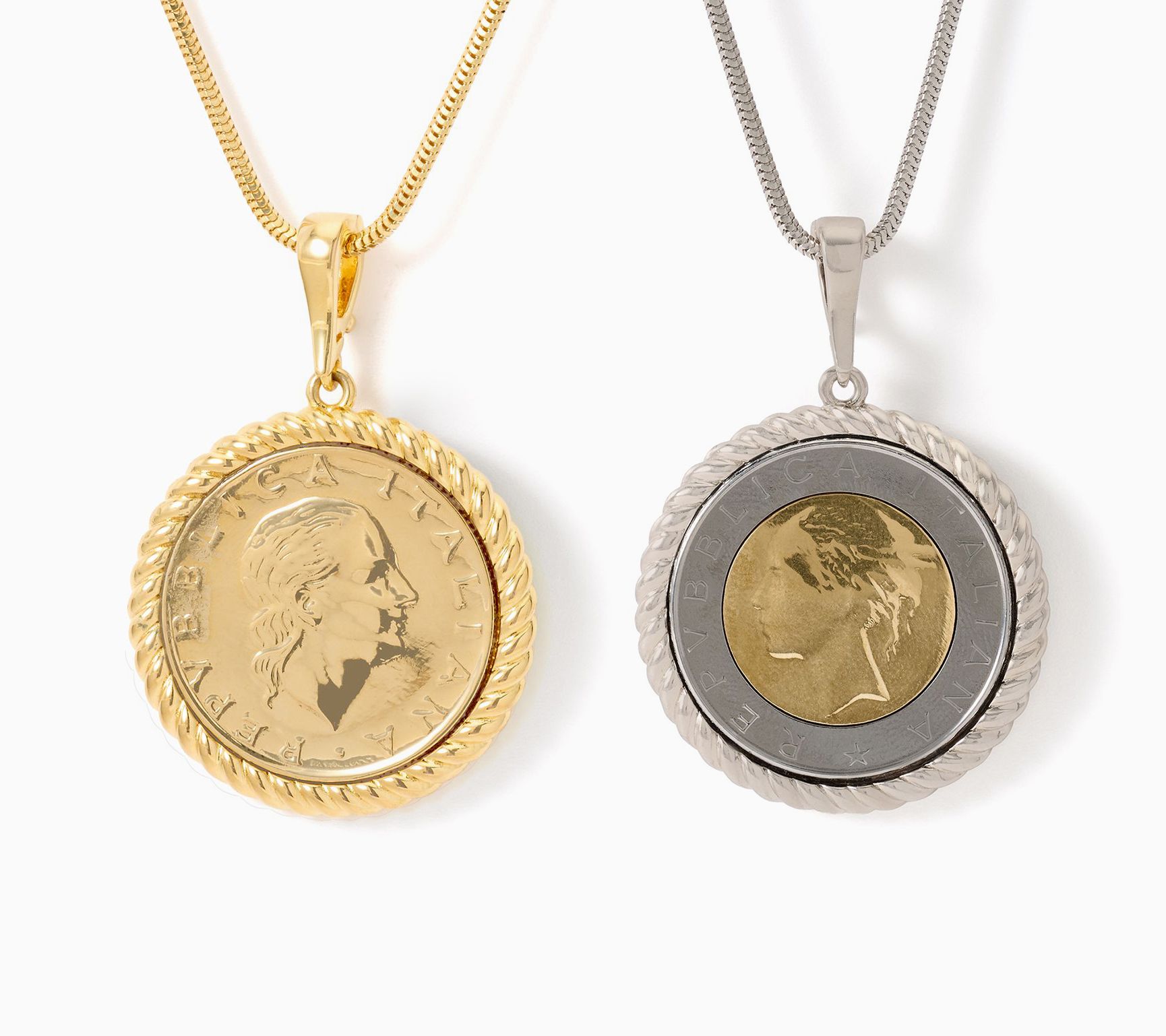  David Markstein Bronze Lira Coin Necklace with Adjustable Chain - J468090