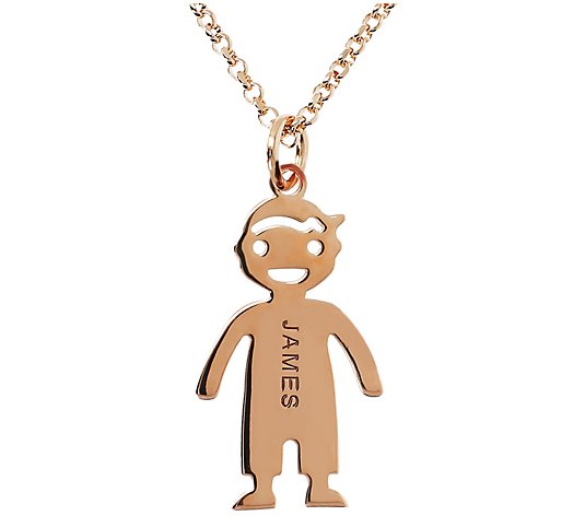 Veronese 18K Clad Personalized Boy Pendant withChain