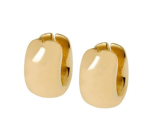 Arte d'Oro Wide Oval-Shaped Huggie Hoop Earrings, 18K Gold