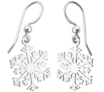 Sterling Silver Snowflake Earrings - J343991