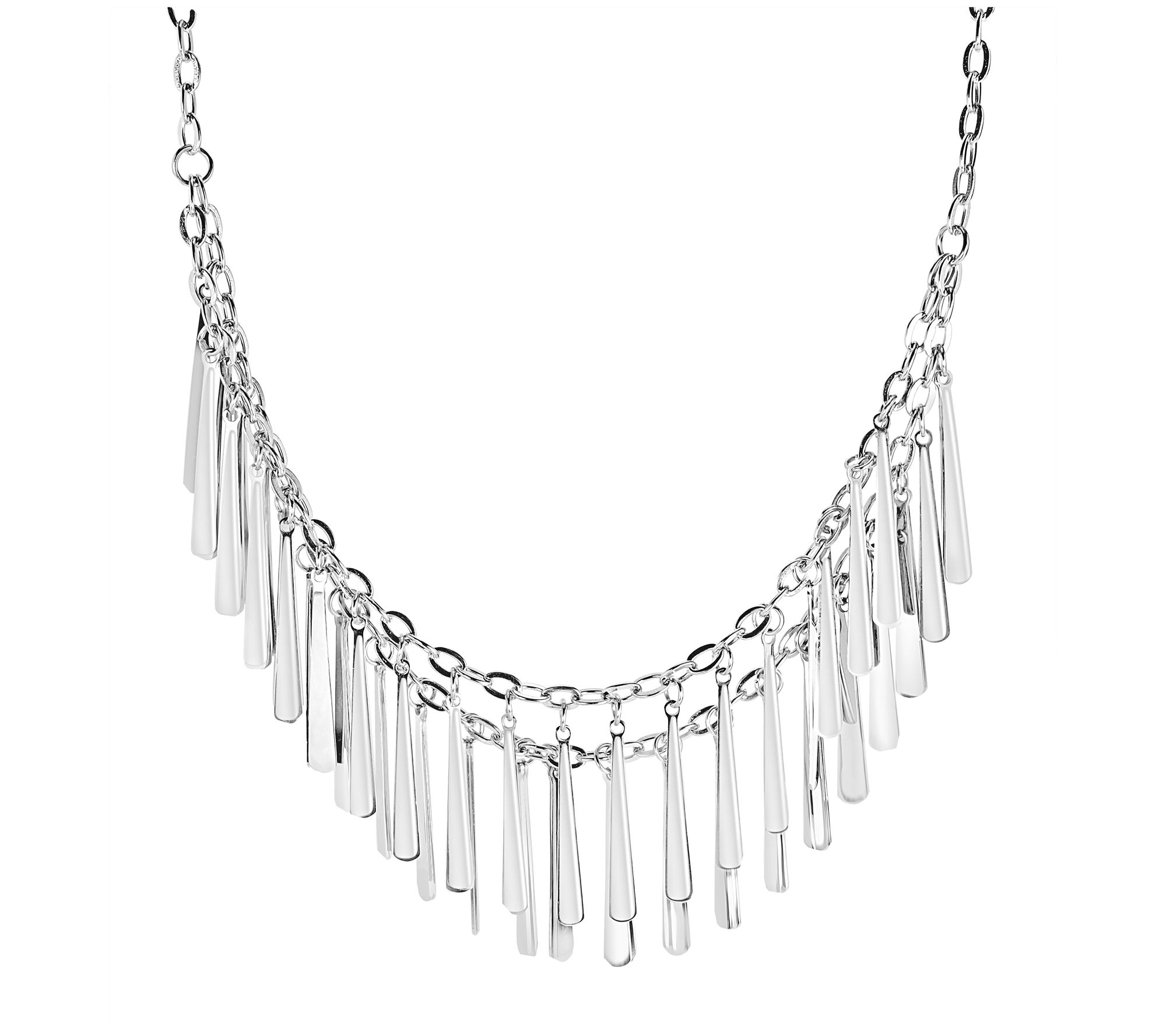 Steel by Design Double Strand Tassel Necklace - QVC.com