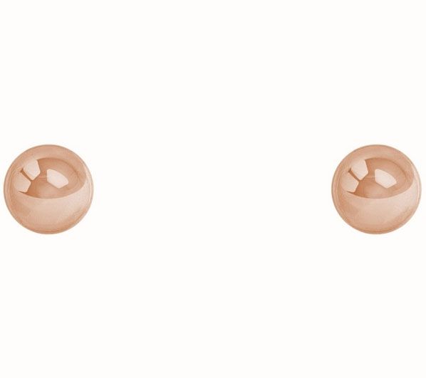 14K Gold 4mm Ball Stud Earrings