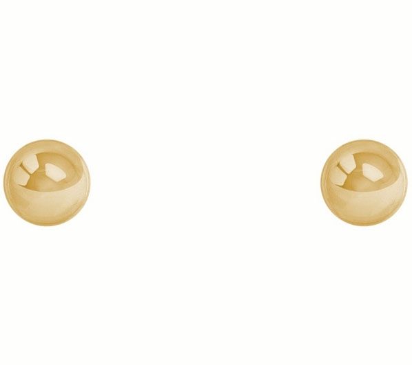 14K Gold 4mm Ball Stud Earrings