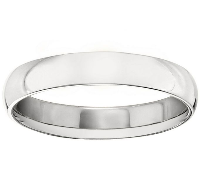 Men's Platinum 4mm Half Round Wedding Band