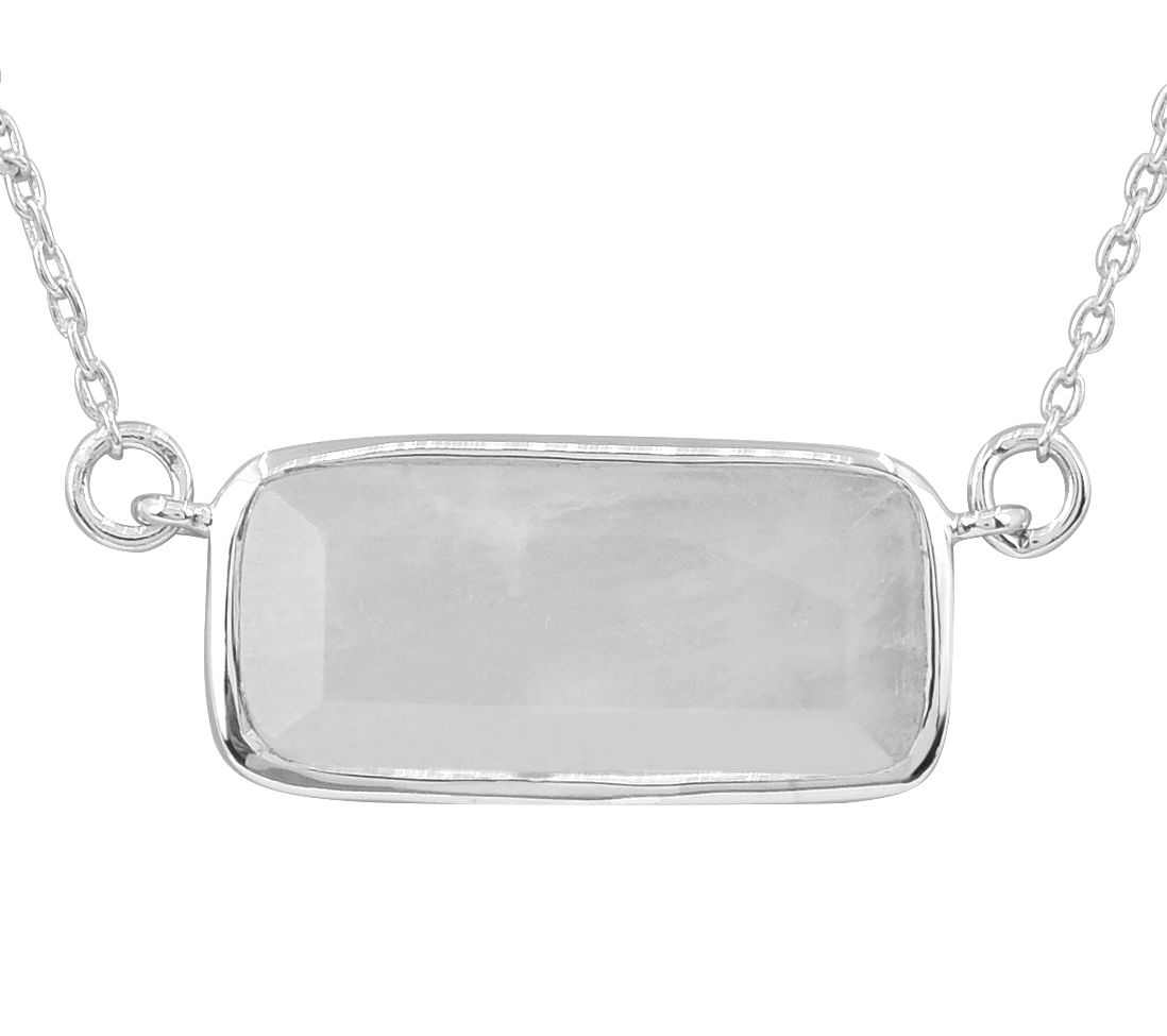 Sterling Silver Rainbow Moonstone Necklace
