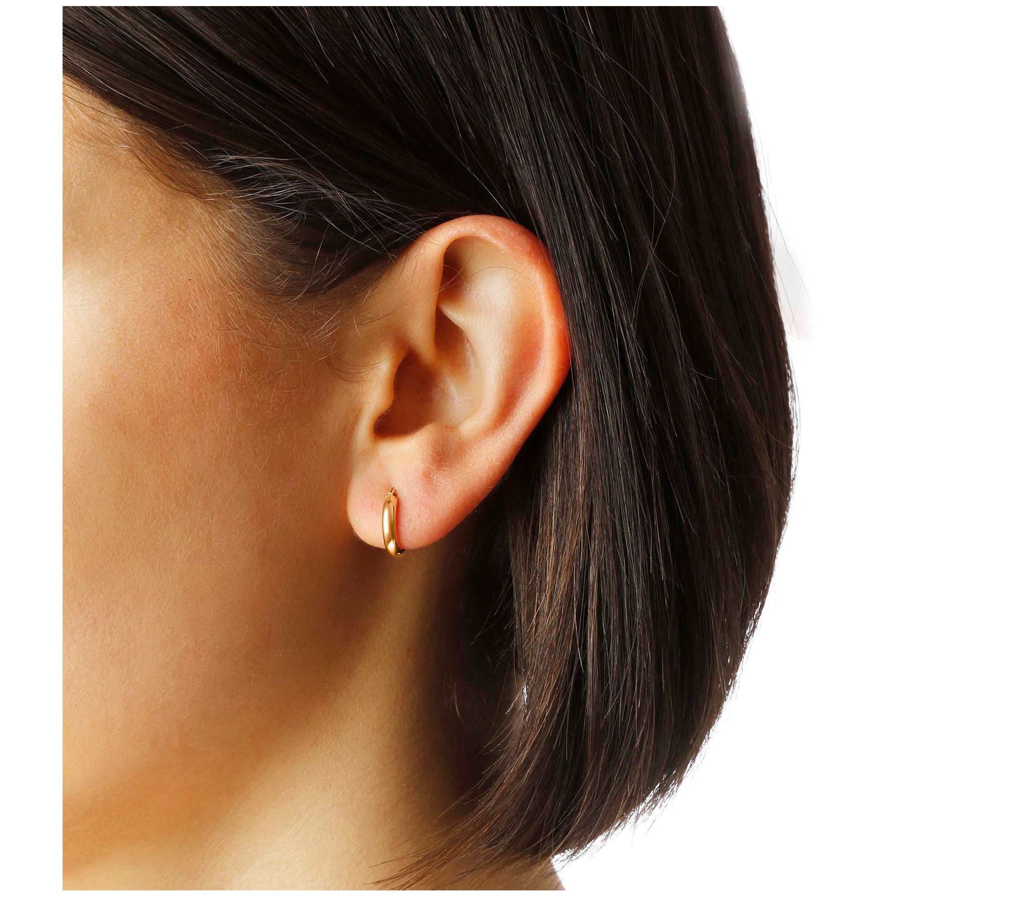 EternaGold Polished Mini Hoop Earrings, 14K Gol - QVC.com