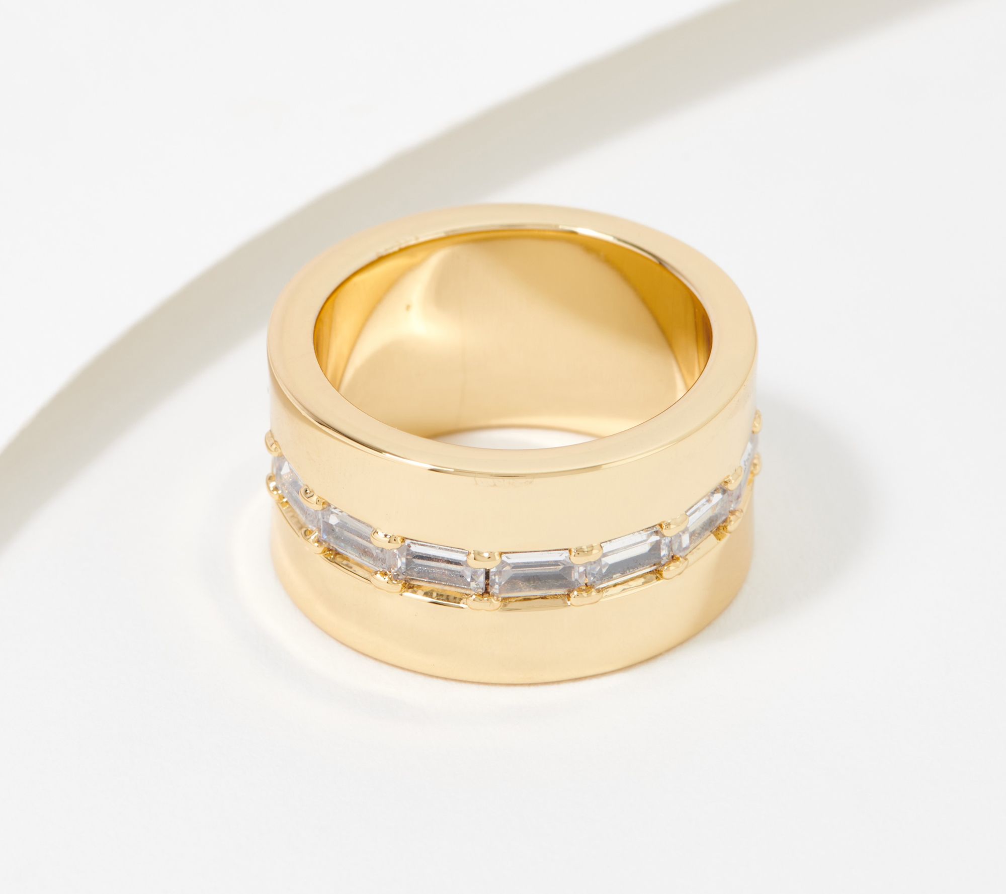Diamonique x Lisa Freede Baguette Cigar Band Ring