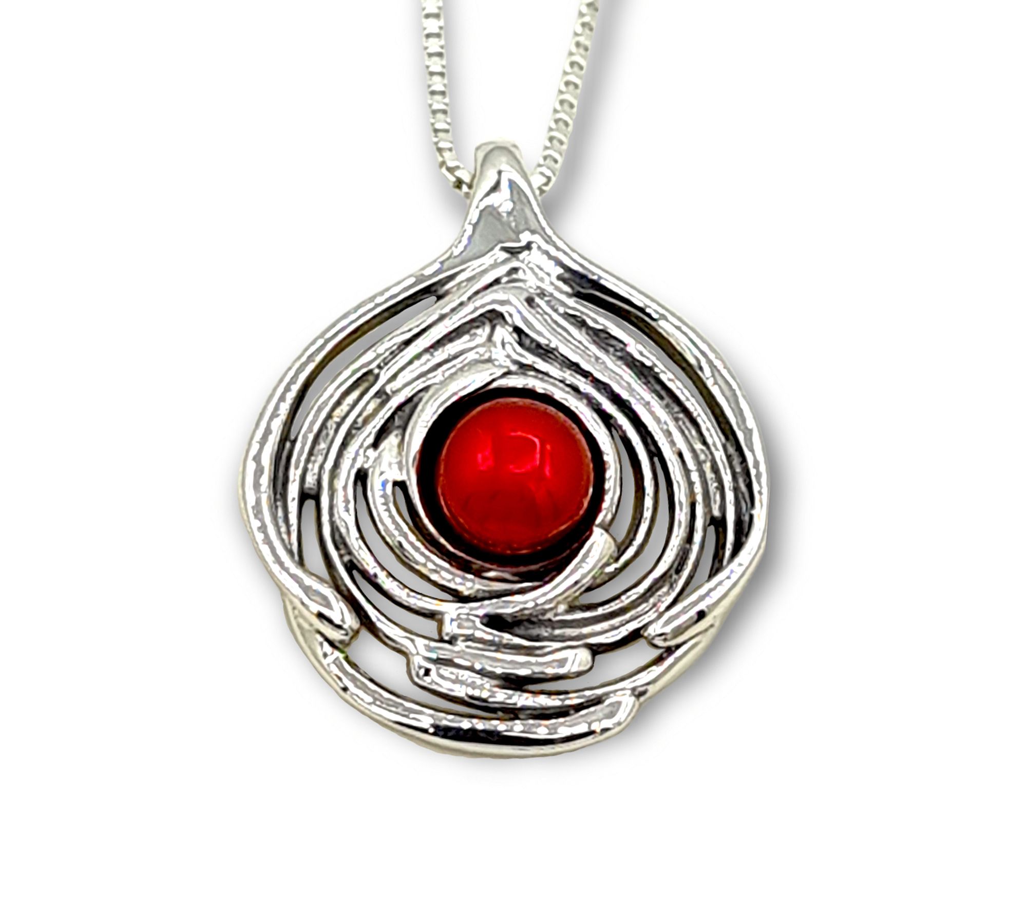 Hagit Cultured Pearl Wave Pendant W/ Chain, Sterling Silver