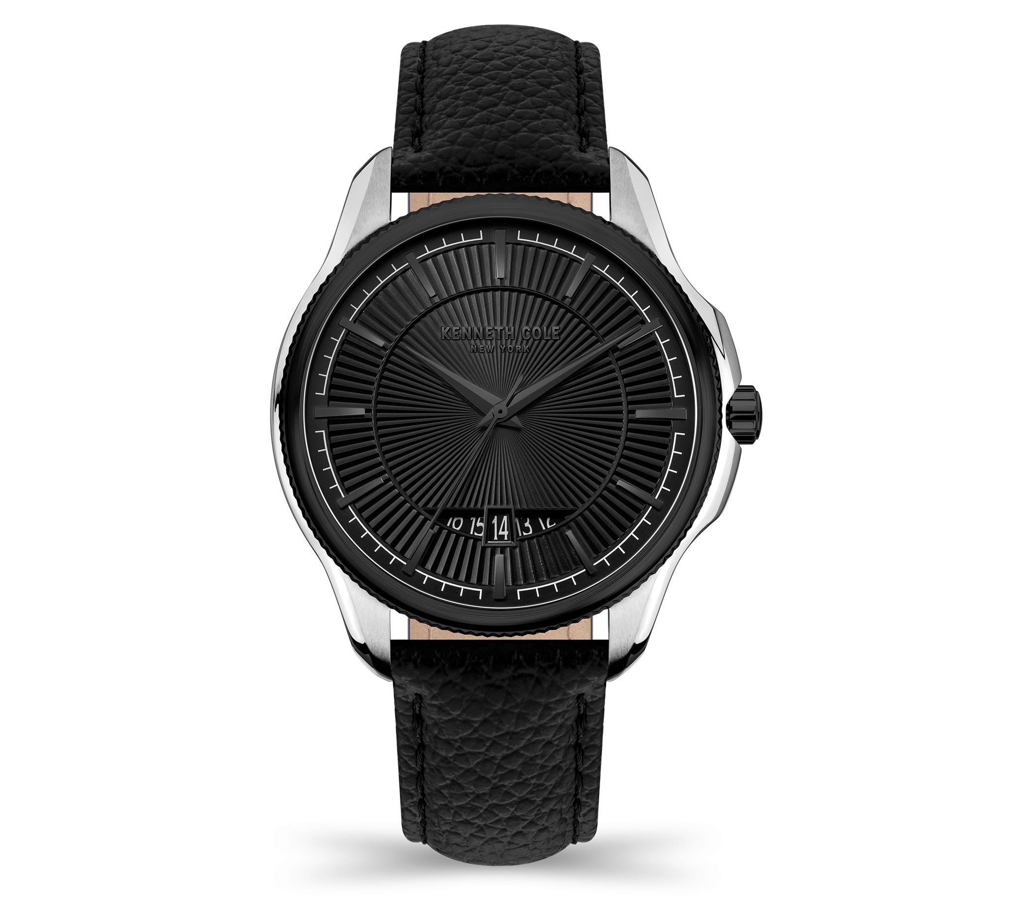 Kenneth Cole New York Men's Modern Black Leathe r Strap Watch