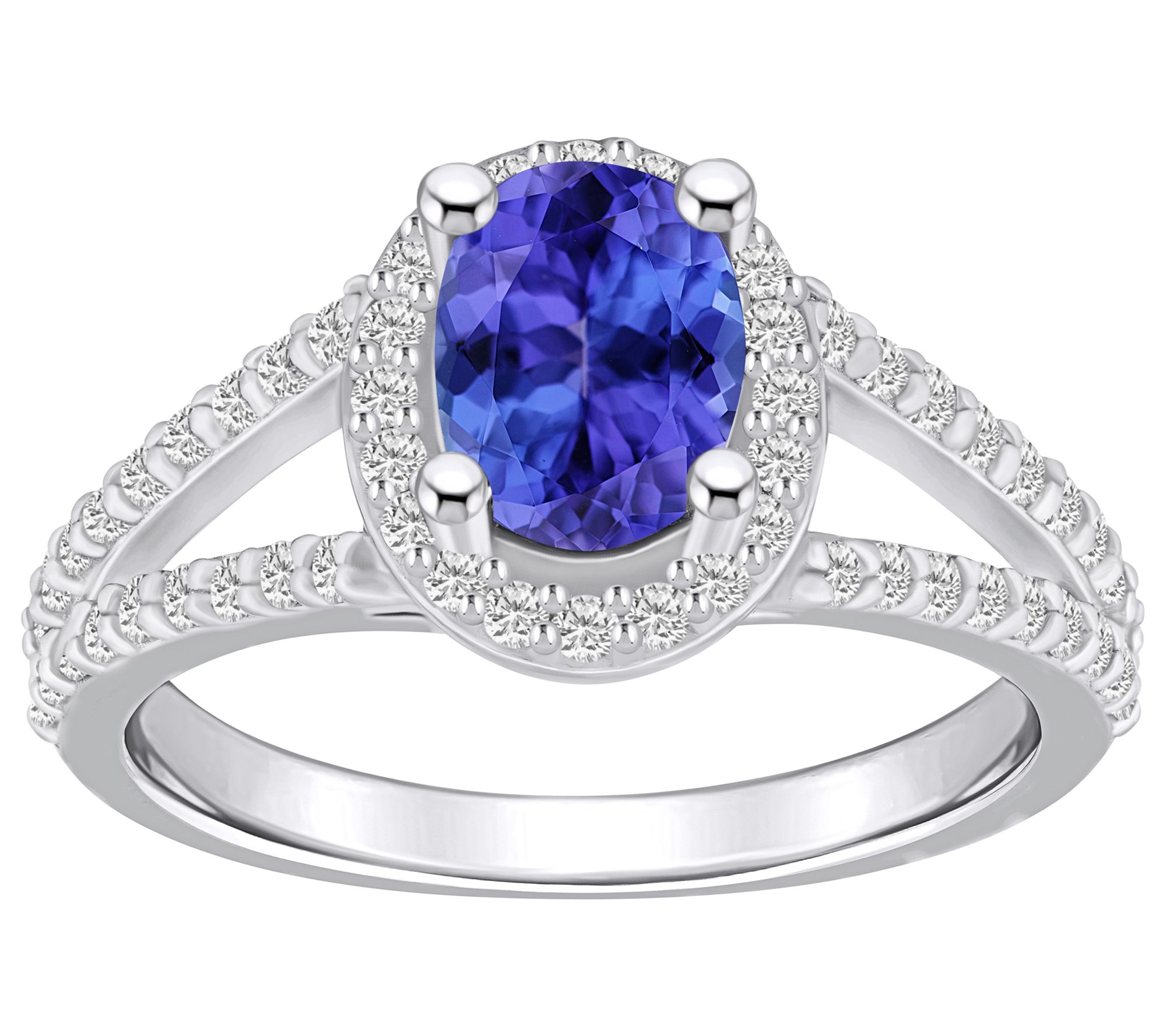Affinity Gems Oval Tanzanite & Diamond Ring, 14Gold