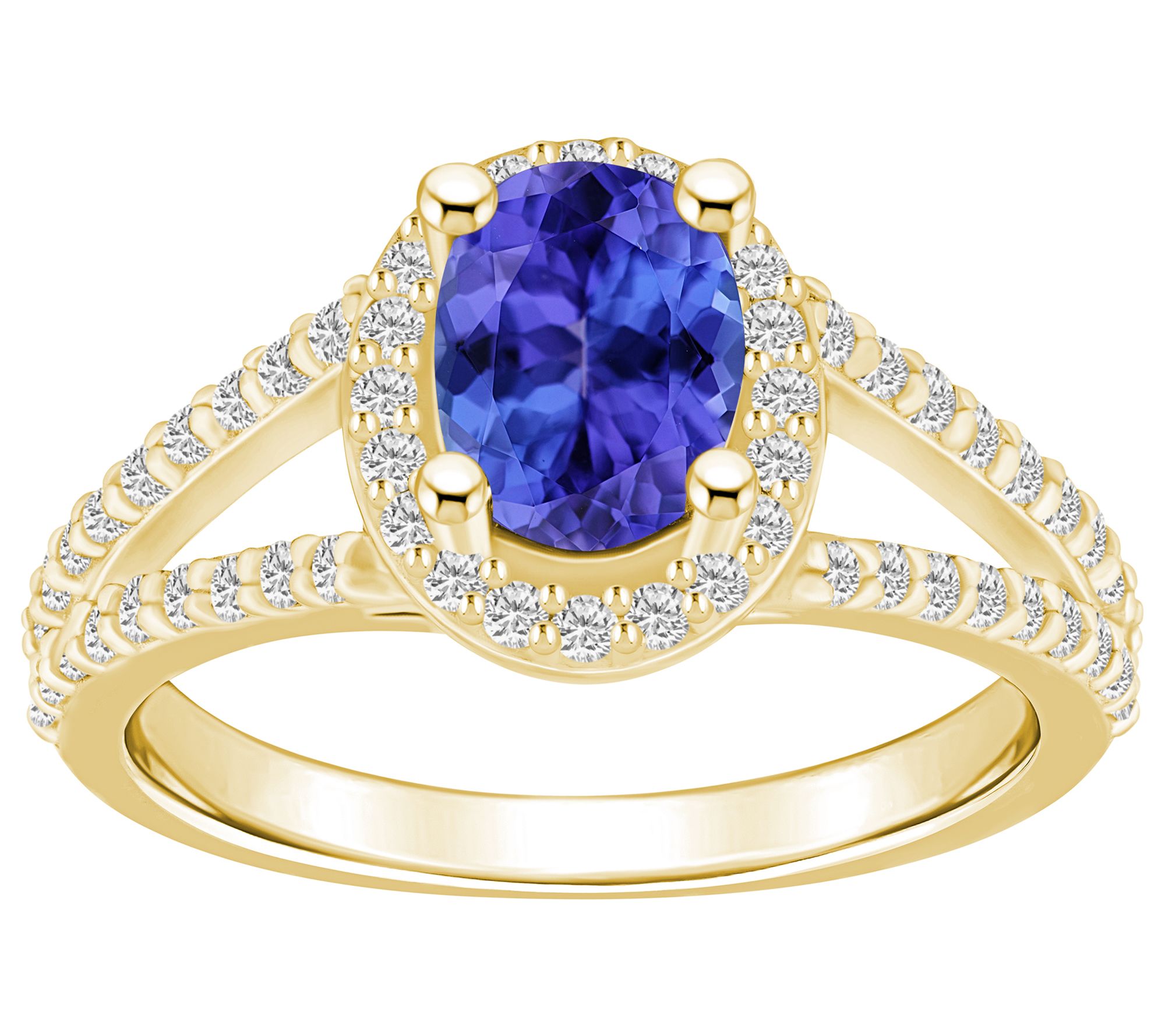 Affinity Gems Oval Tanzanite & Diamond Ring, 14Gold