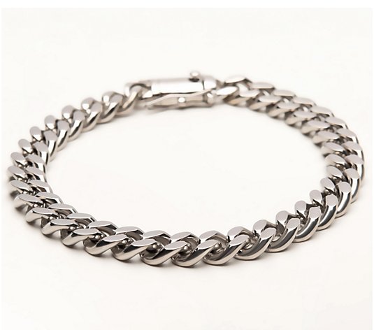 Verve Men's Stainless Steel Wide Curb Link Bracelet