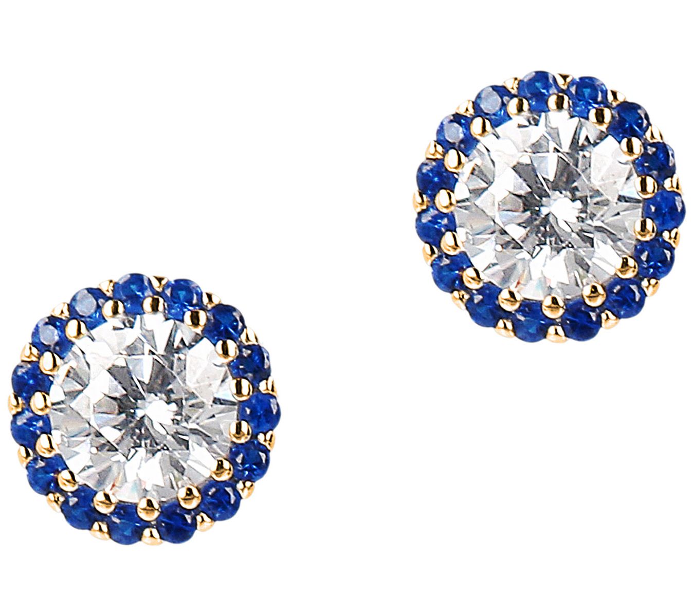 Diamonique 1.05 cttw Halo Stud Earrings, 14K Gold Plated