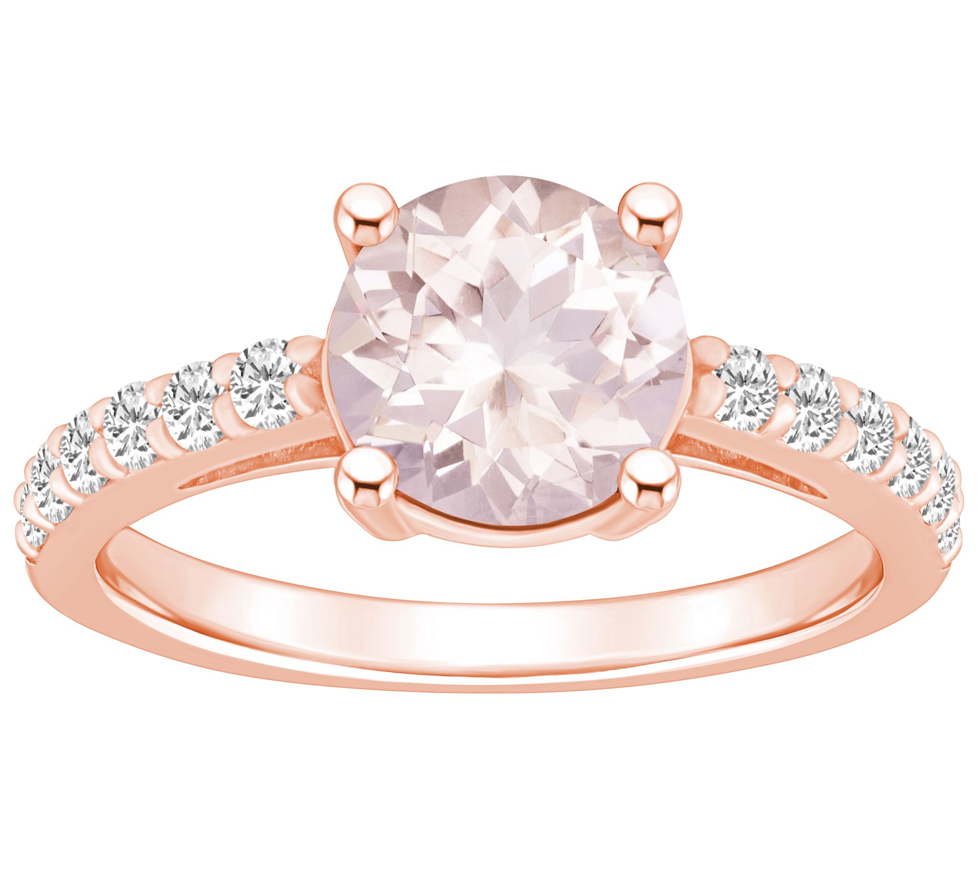 Affinity Gems Round Morganite & Diamond Ring, 14K Gold