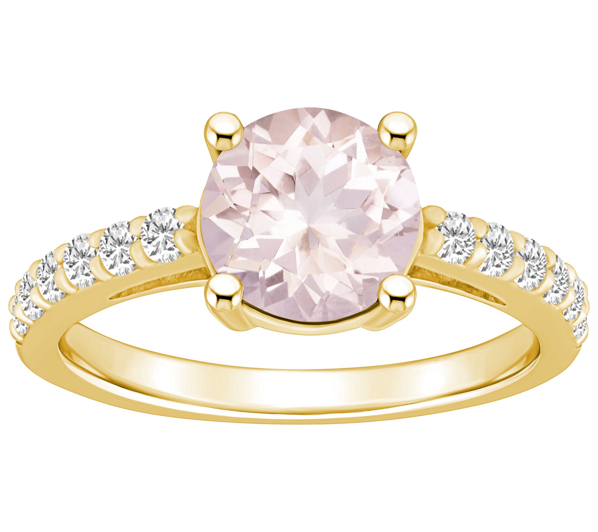 Affinity Gems Round Morganite & Diamond Ring, 14K Gold