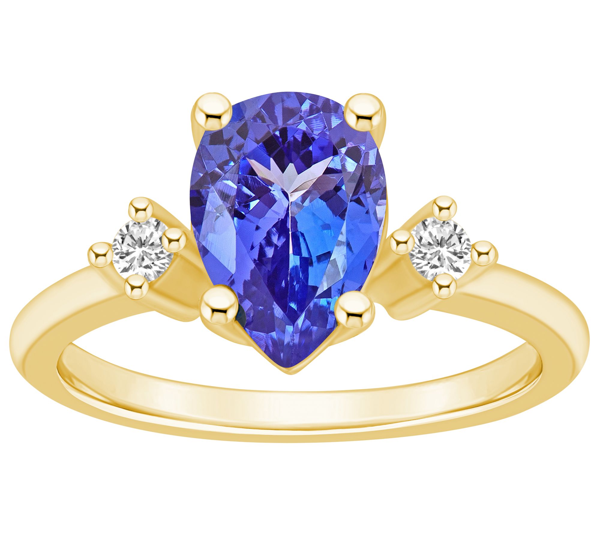 Affinity Gems Pear Tanzanite & Diamond Accent R ing, 14K Gold