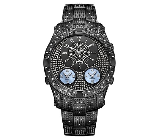 JBW Men's Luxury Jet Setter III Black IP Diamond Watch