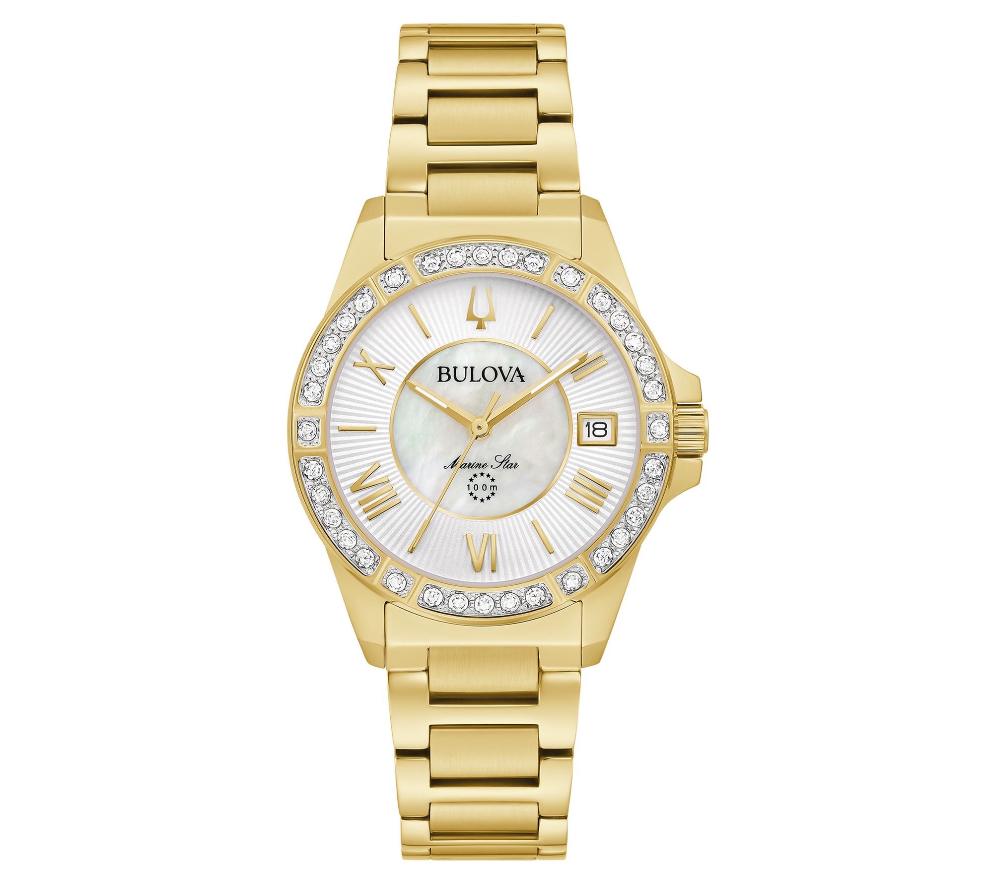 Bulova Women's Marine Star Goldtone Diamond Watch