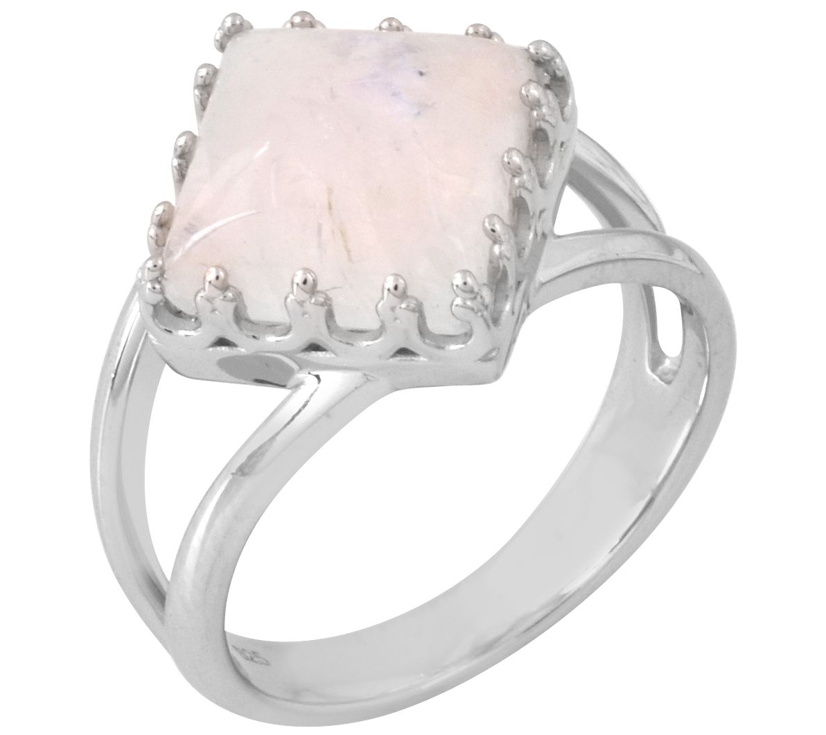 Affinity Gems Sterling Silver Solitaire RainbowMoonstone Ring