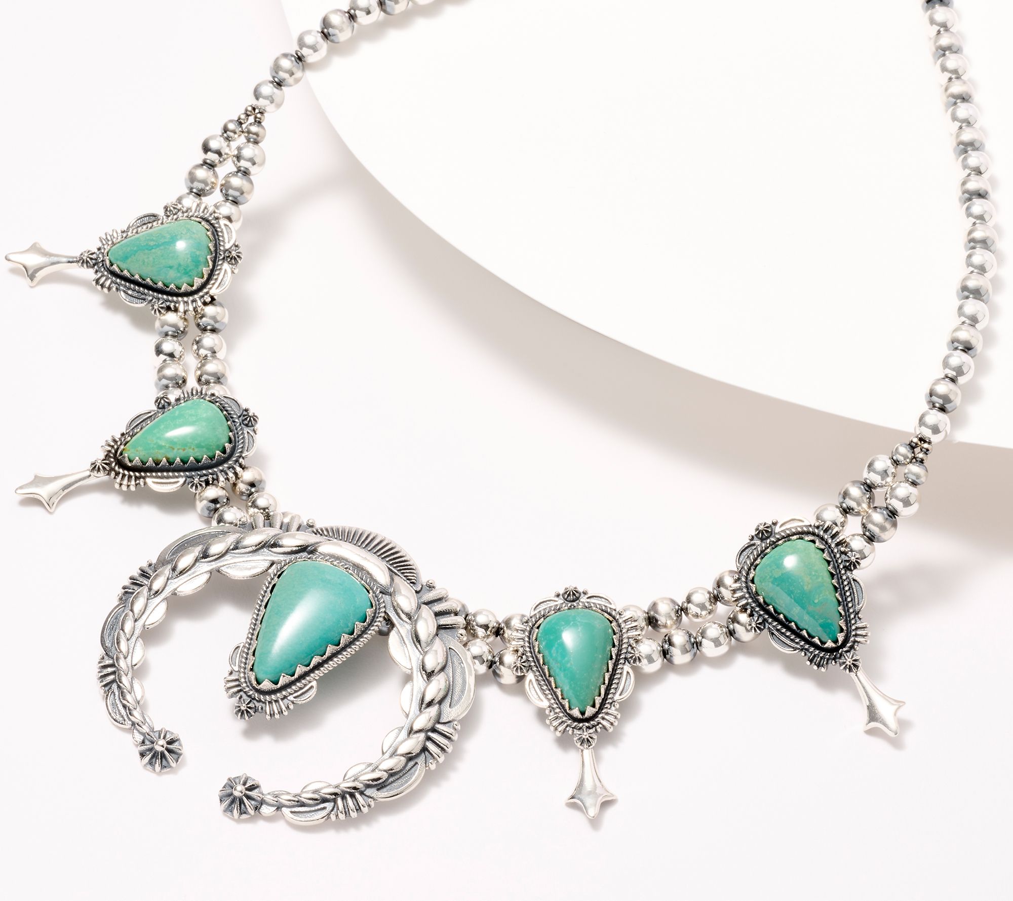 As Is American West Sterling Silver Gemstone BlossomNecklace