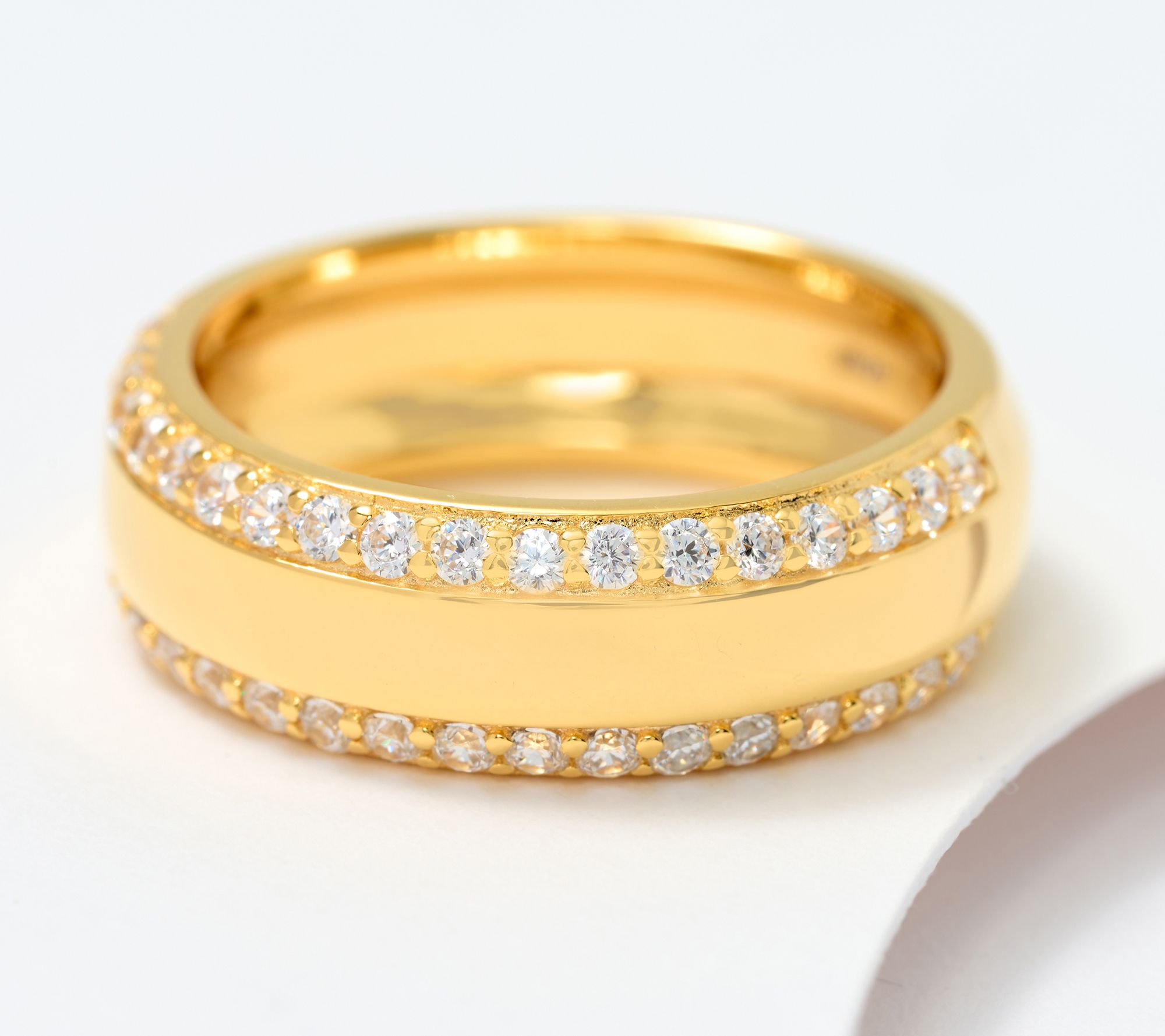 Diamonique Italia Polished Fedine Ring, Sterling Silver