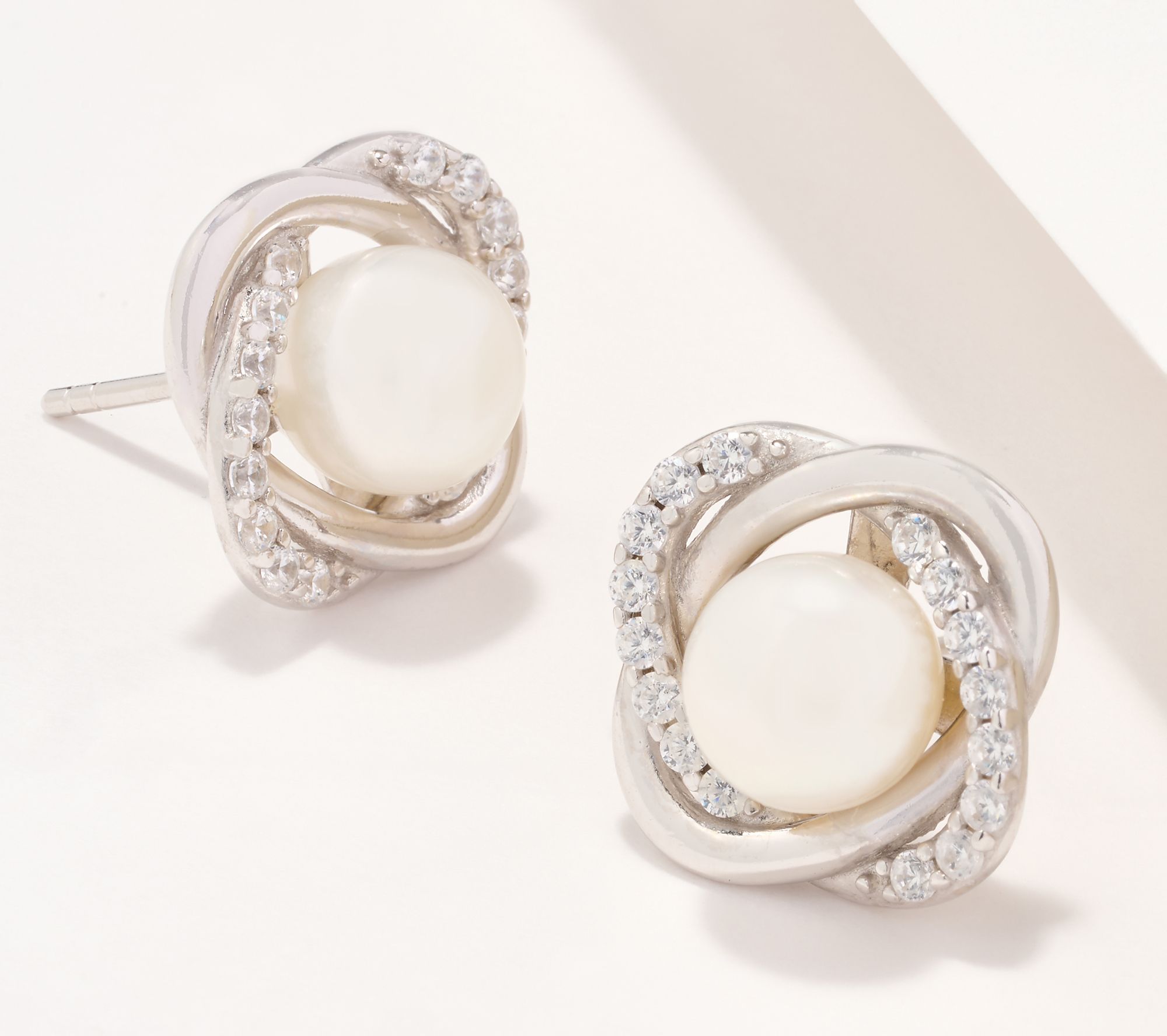 Qvc.com esposito pearl fashion diamonique stud earrings