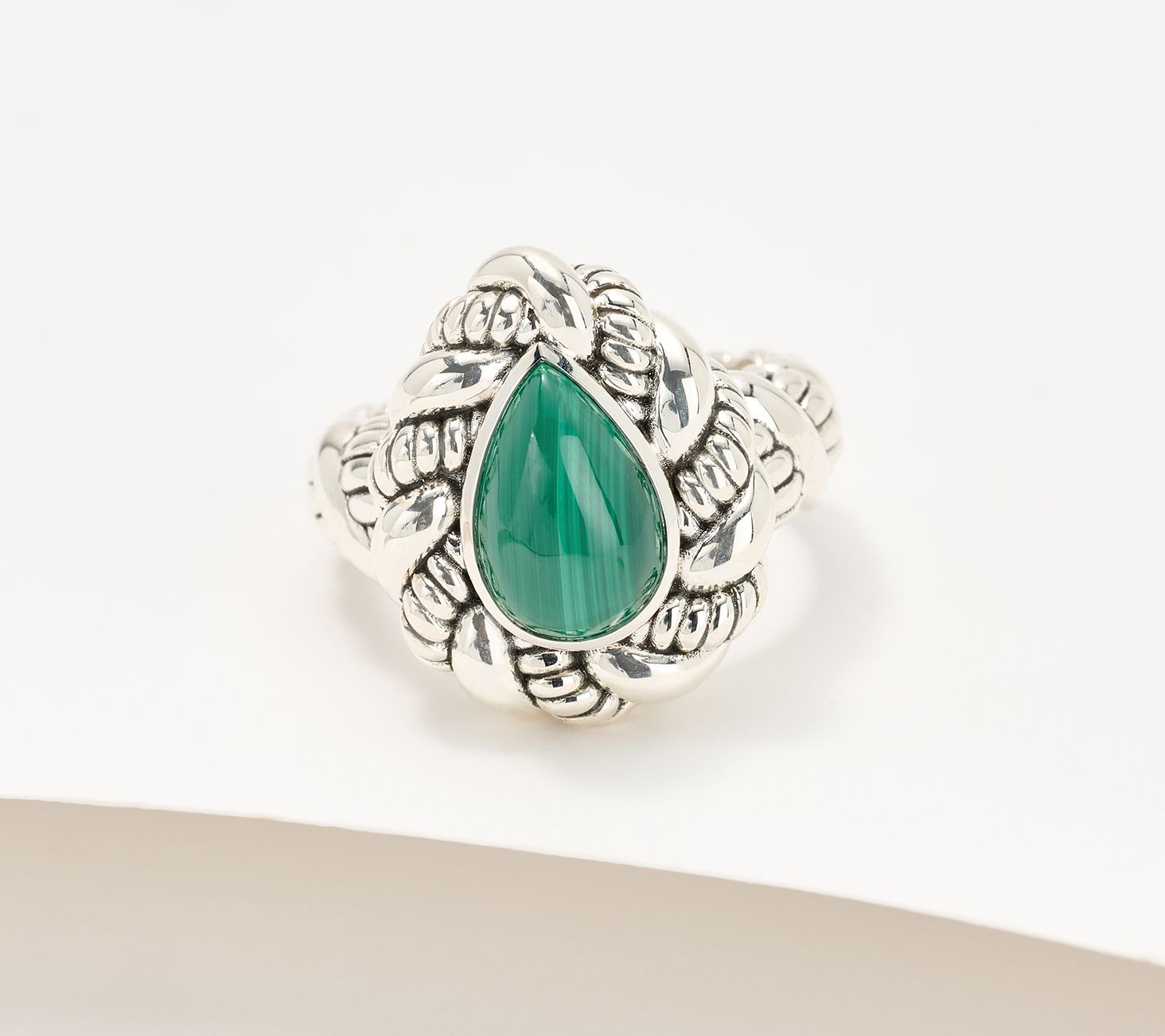 JAI Sterling Silver Sukhothai Pear-Shaped Gemstone Ring