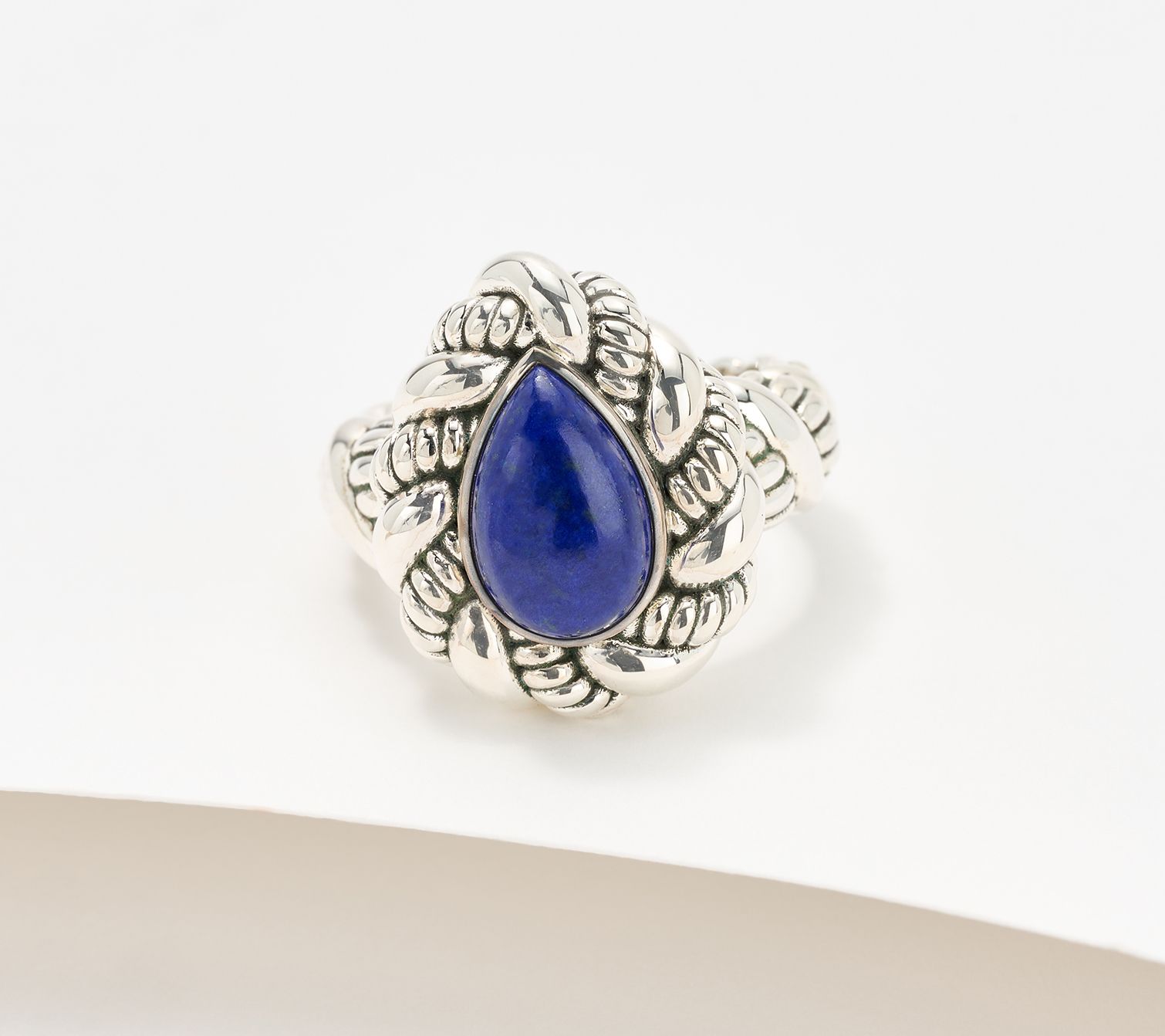 JAI Sterling Silver Sukhothai Pear-Shaped Gemstone Ring