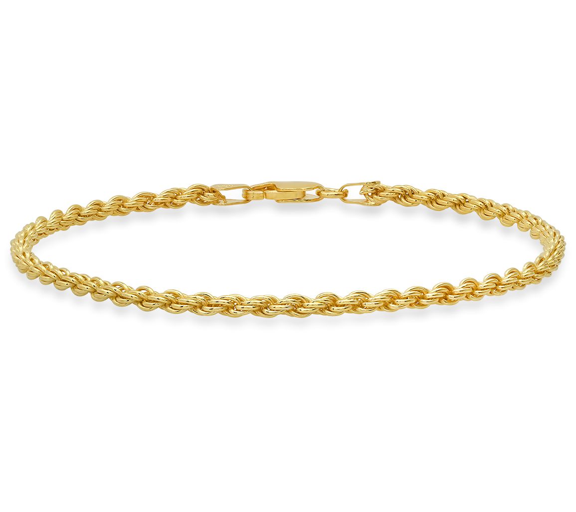 Italian Silver Men's 8-1/2" Rope Bracelet