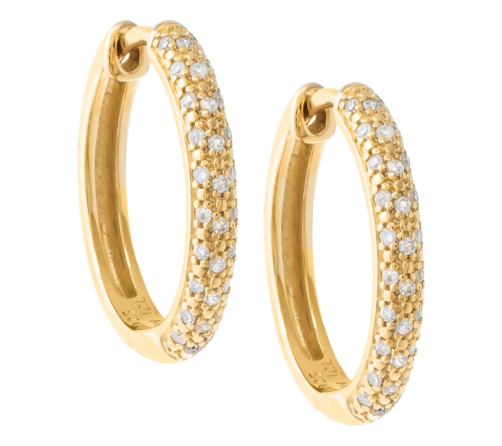 Affinity Diamonds 0.20 cttw Hoop Earrings, Sterling