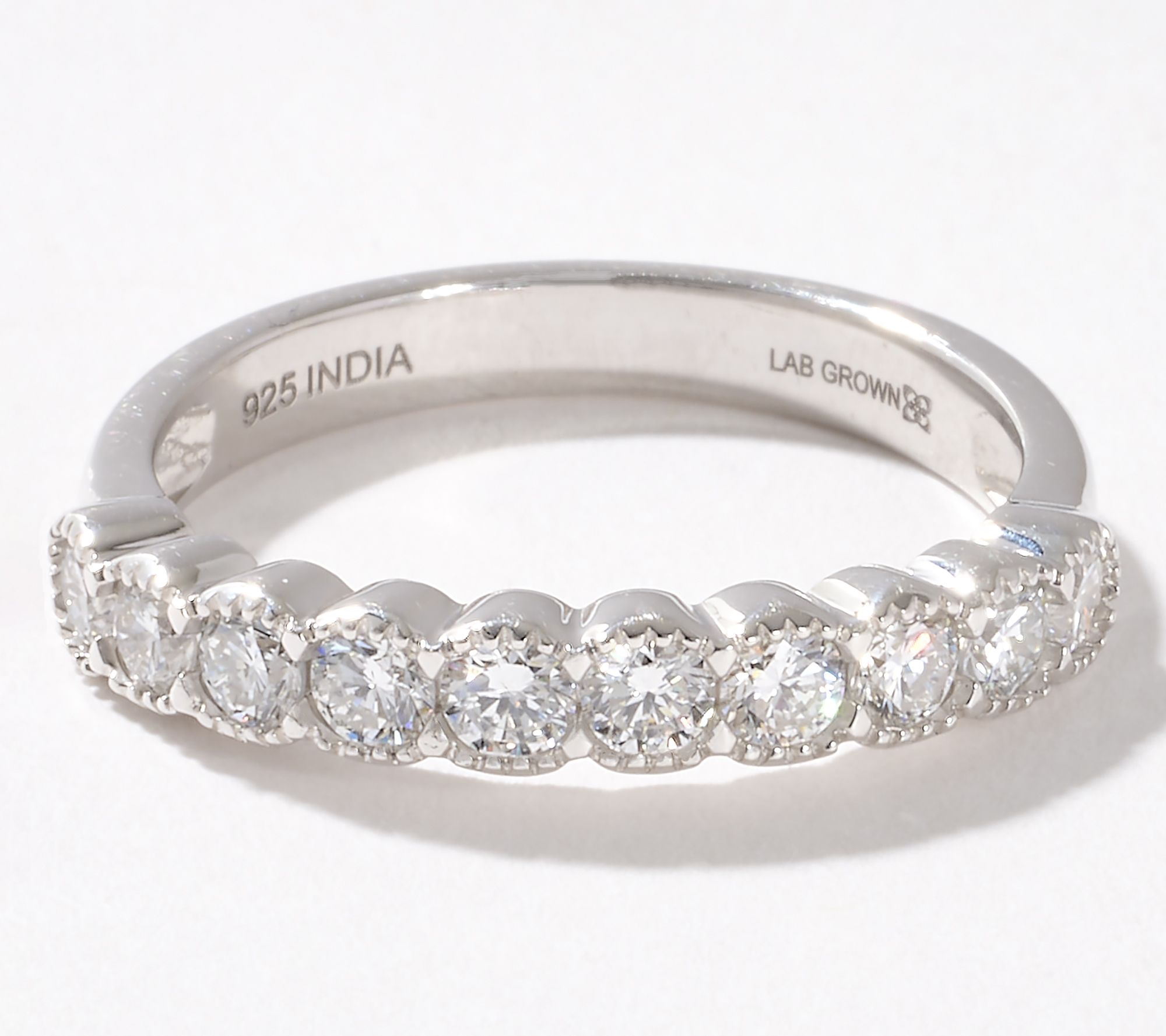 Fire Light Lab Grown Diamond Half Eternity Ring 0.75 cttw