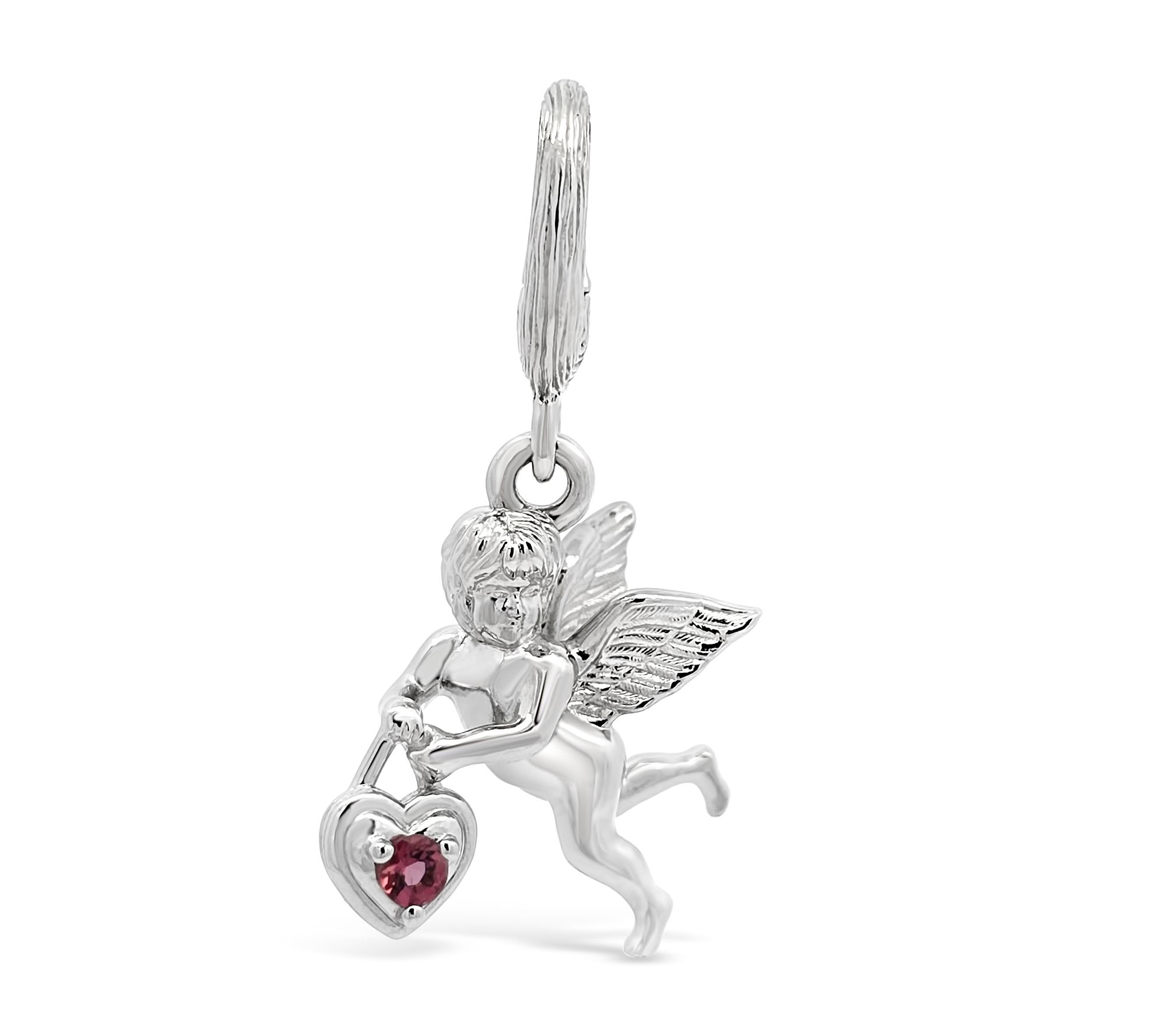 Ariva Sterling Silver Pink Tourmaline Cupid Charm