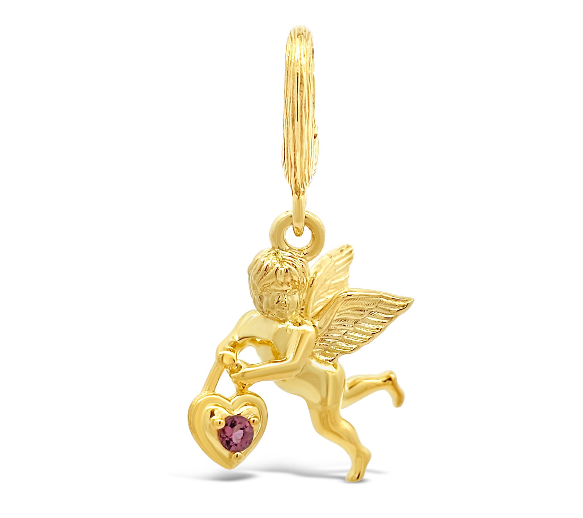 Ariva Sterling Silver Pink Tourmaline Cupid Charm