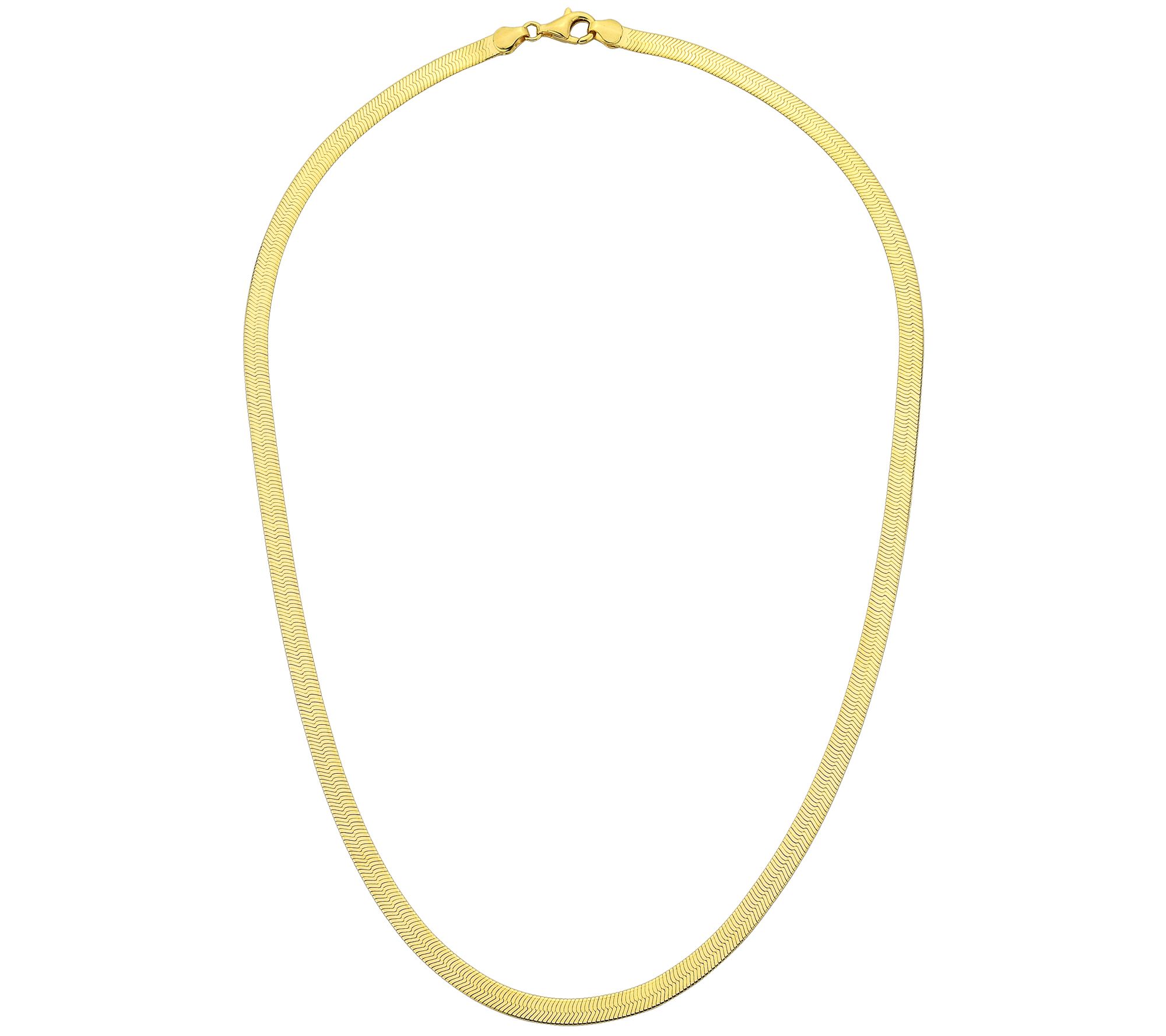 Silver Style Herringbone Chain 18" Necklace, Sterling