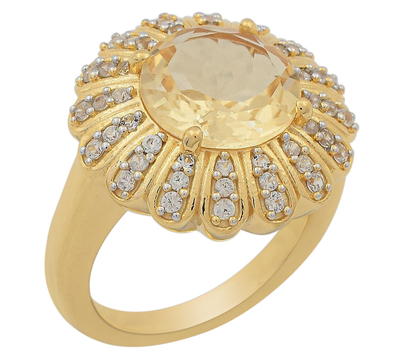 Affinity Gems Multi-Gemstone Floral Cocktail Ring, 14K Plated